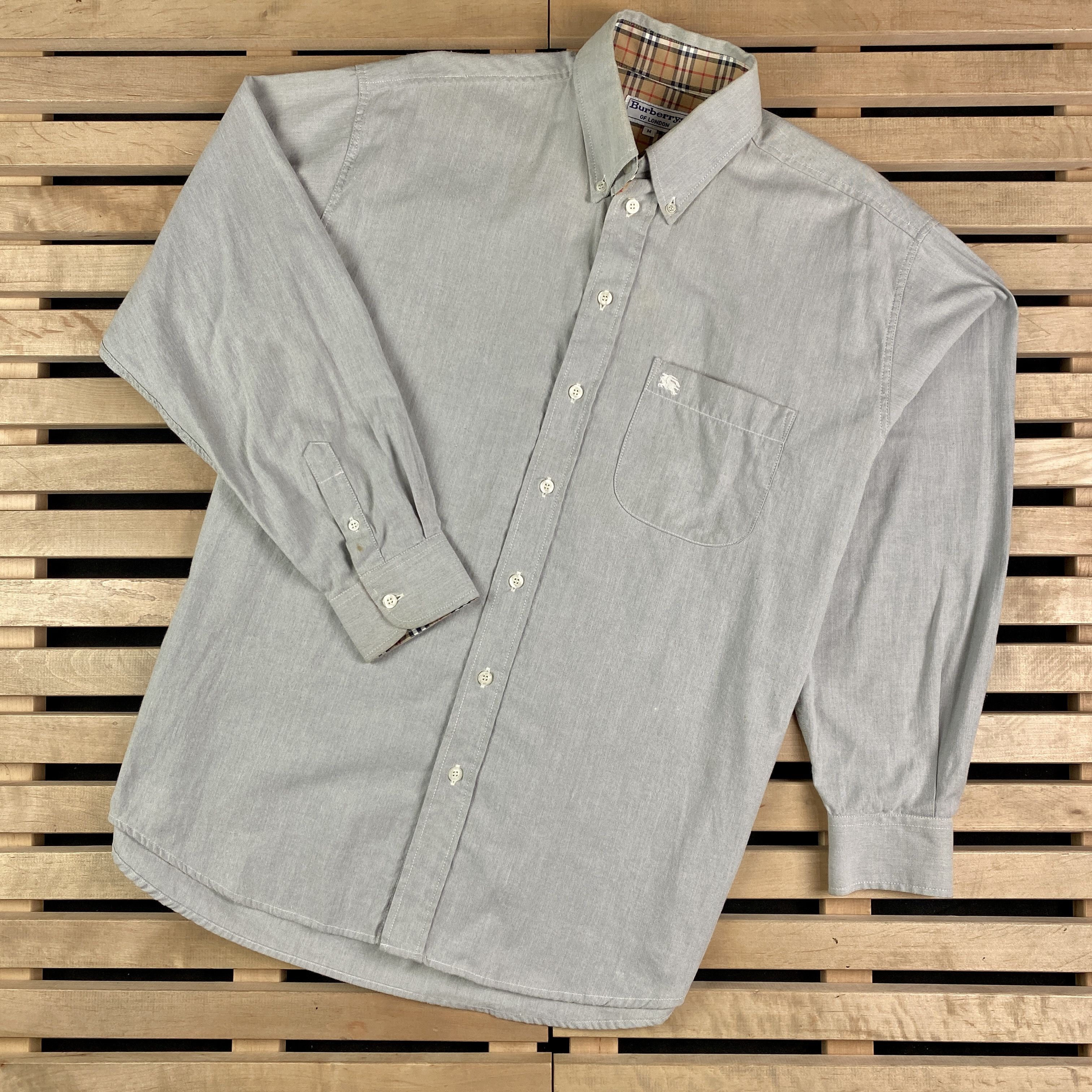 Burberry × Vintage Mens Shirt Long Sleeve Burberrys Vintage Size M Size US M / EU 48-50 / 2 - 1 Thumbnail