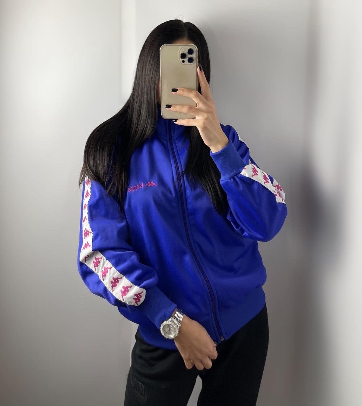Kappa × Vintage Kappa vintage track jacket zip up stripes sweatshirt blue Size S / US 4 / IT 40 - 3 Thumbnail