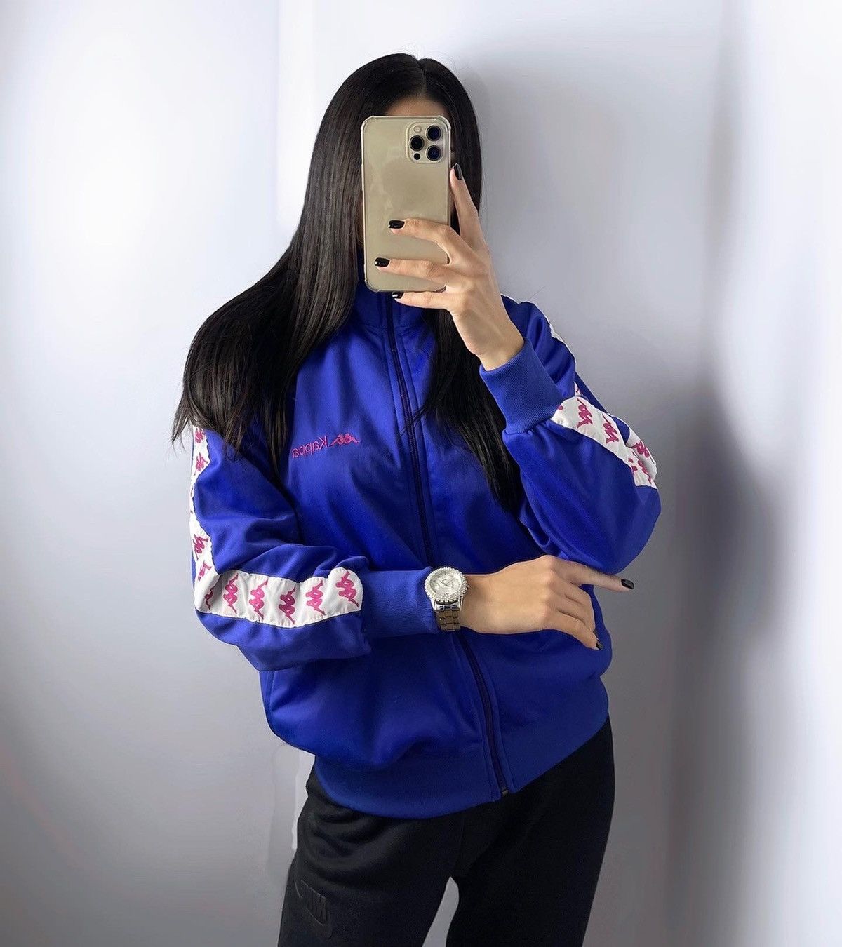 Kappa × Vintage Kappa vintage track jacket zip up stripes sweatshirt blue Size S / US 4 / IT 40 - 1 Thumbnail