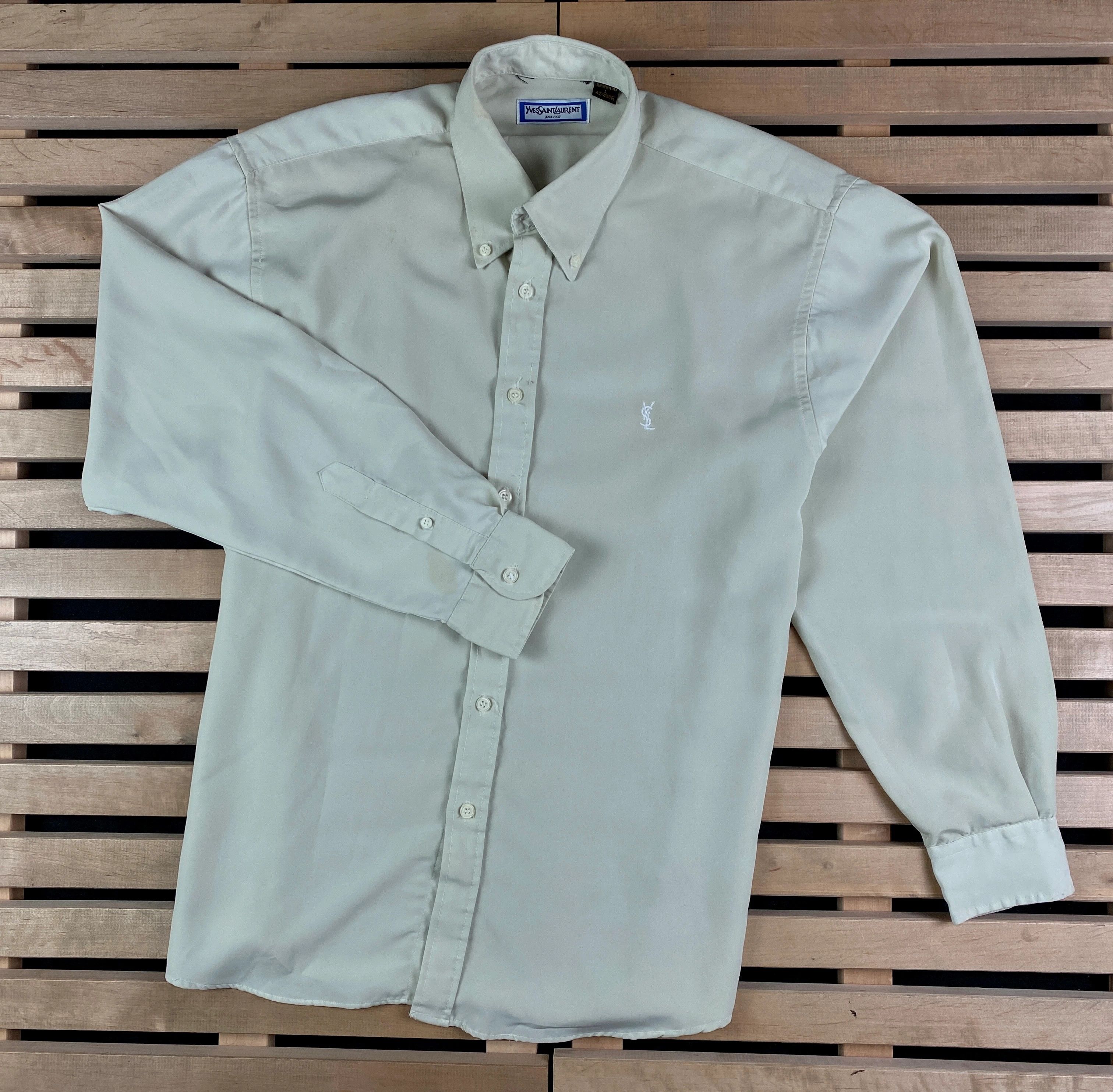 Vintage × Yves Saint Laurent Mens Shirt Long Sleeve Yves Saint Laurent Vintage Size L Size US L / EU 52-54 / 3 - 1 Thumbnail