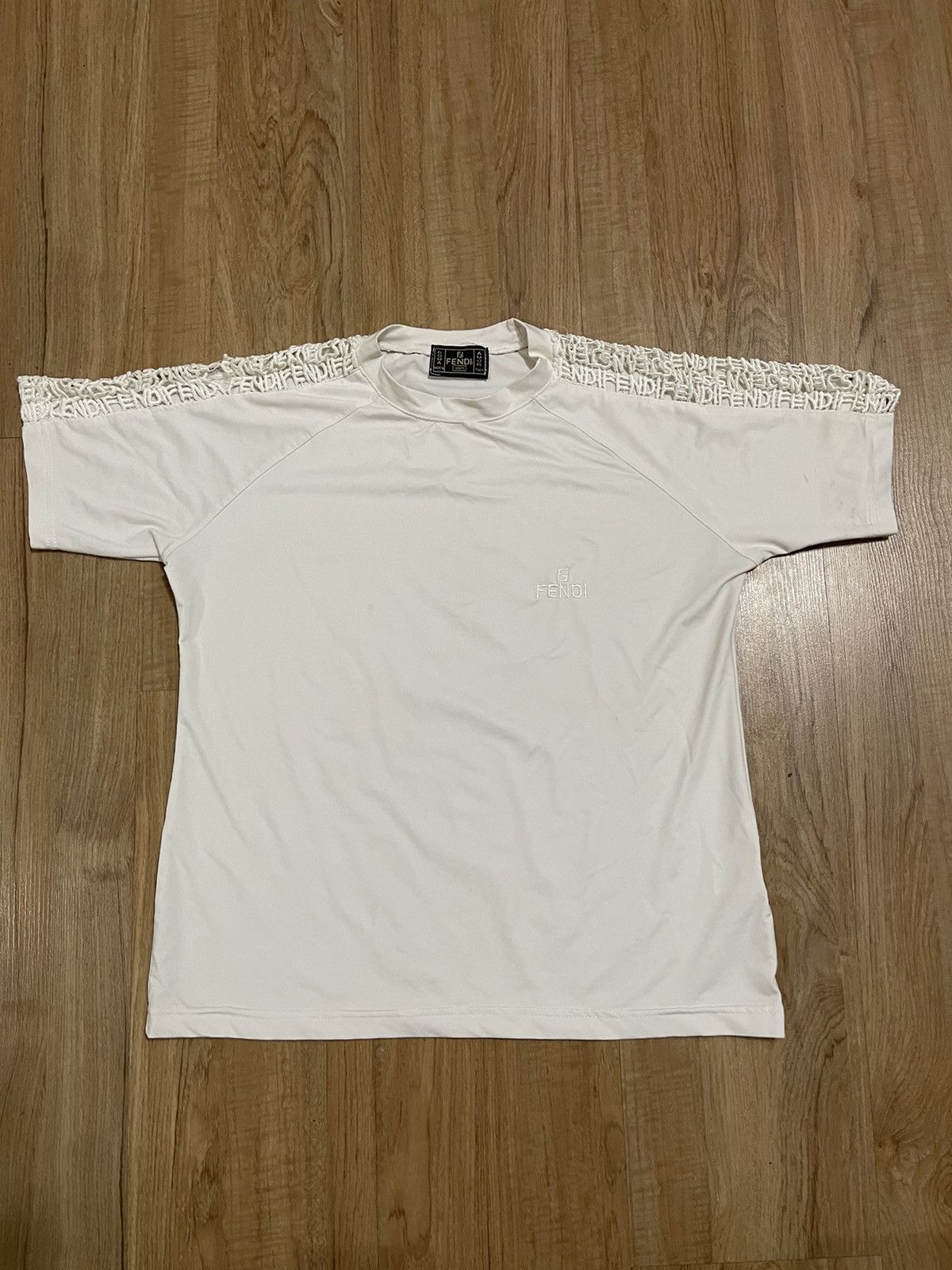 Fendi × Vintage Vintage Fendi Jeans spellout web tshirt Size US M / EU 48-50 / 2 - 1 Thumbnail