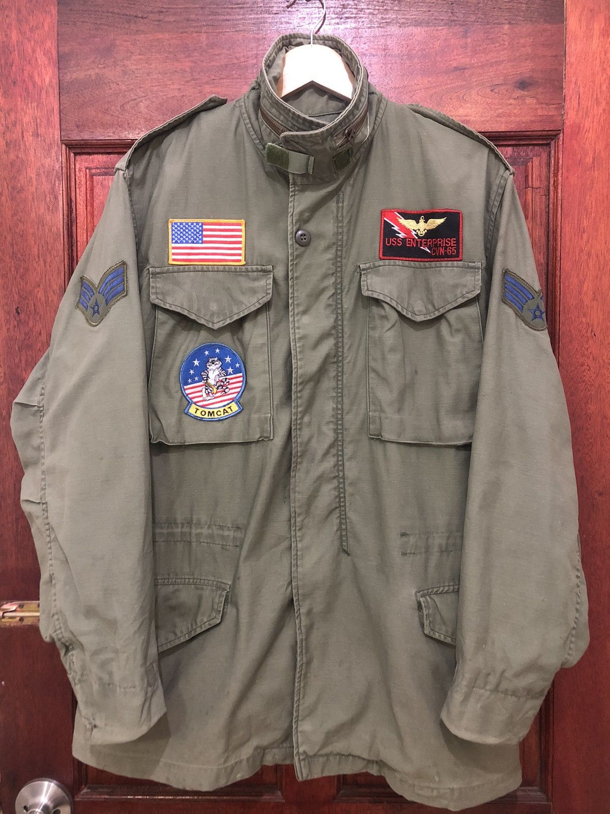 Alpha Industries Vintage 70s Uss Enterprise cvn-65 Army Issue Jacket ...