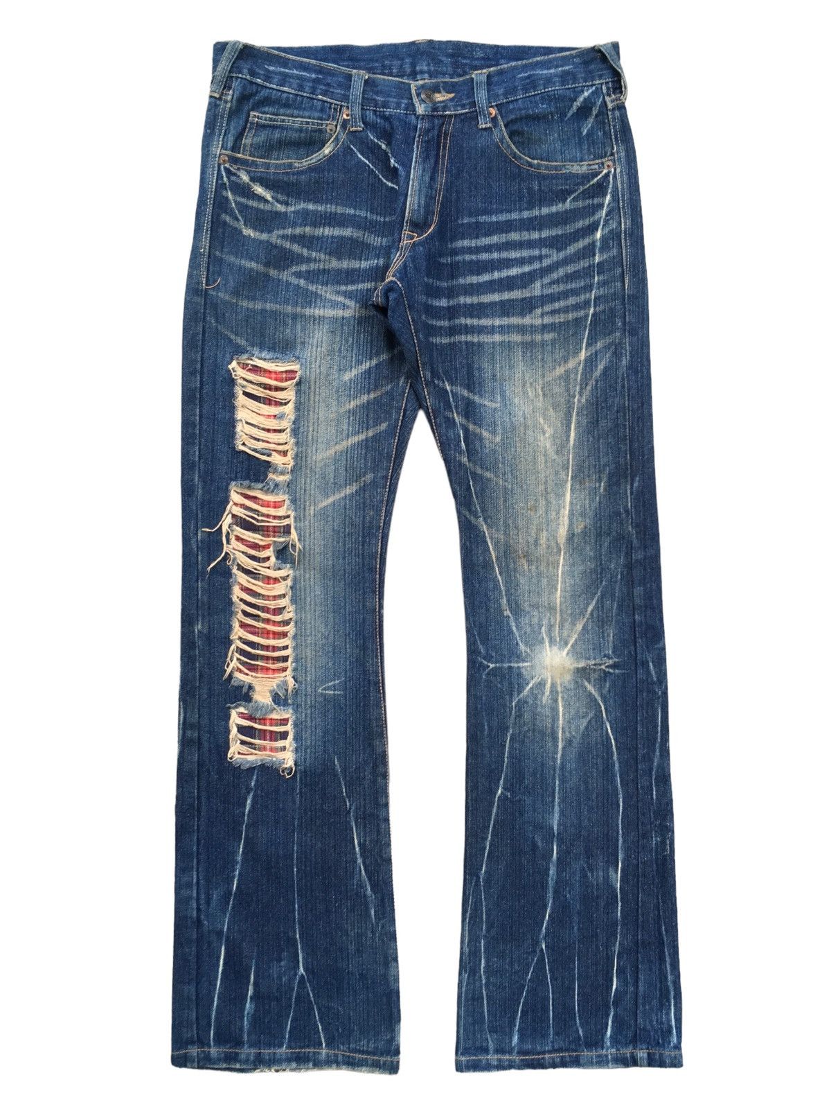 If Six Was Nine × Japanese Brand Rare Vintage Japanese Brand Distressed Flared Jeans 2000s Size US 32 / EU 48 - 1 Thumbnail