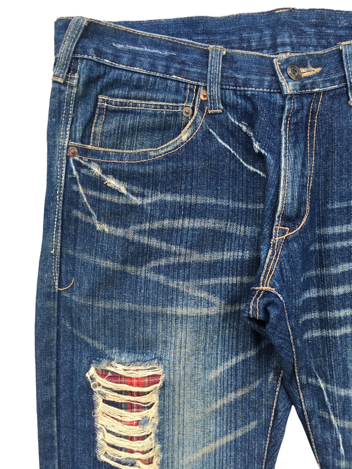 If Six Was Nine × Japanese Brand Rare Vintage Japanese Brand Distressed Flared Jeans 2000s Size US 32 / EU 48 - 8 Thumbnail