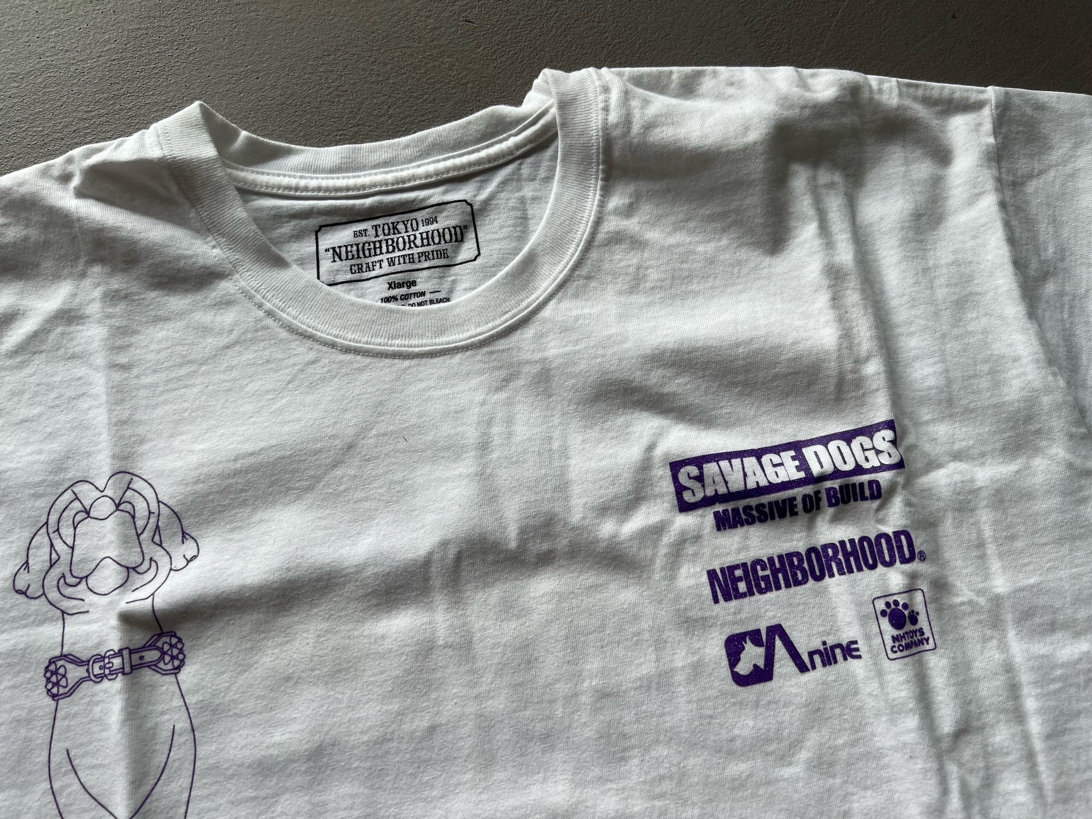 Neighborhood Neighborhood Savage Dogs Purple Glitter Print T-shirt, White Size US XL / EU 56 / 4 - 1 Thumbnail
