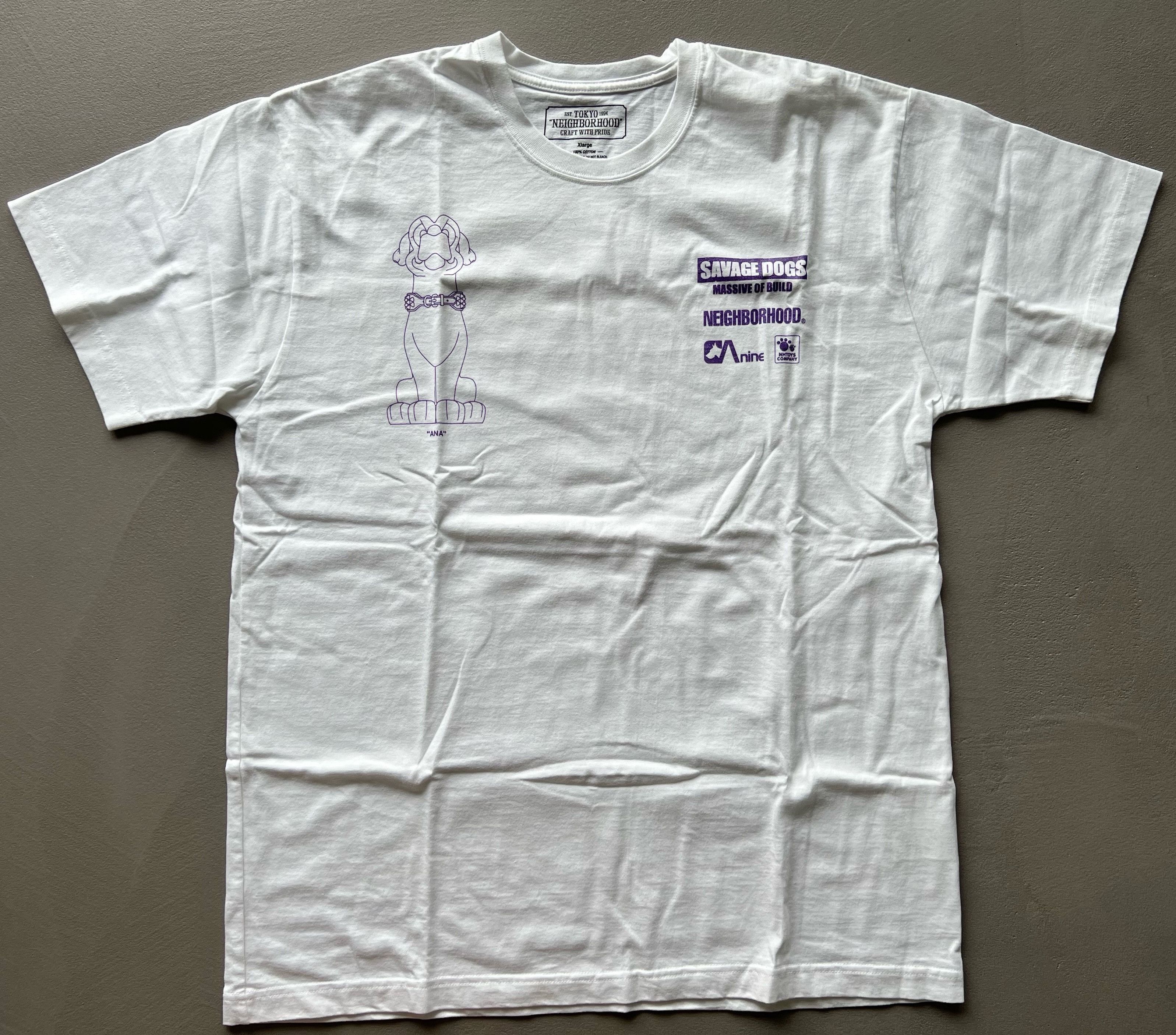 Neighborhood Neighborhood Savage Dogs Purple Glitter Print T-shirt, White Size US XL / EU 56 / 4 - 2 Thumbnail