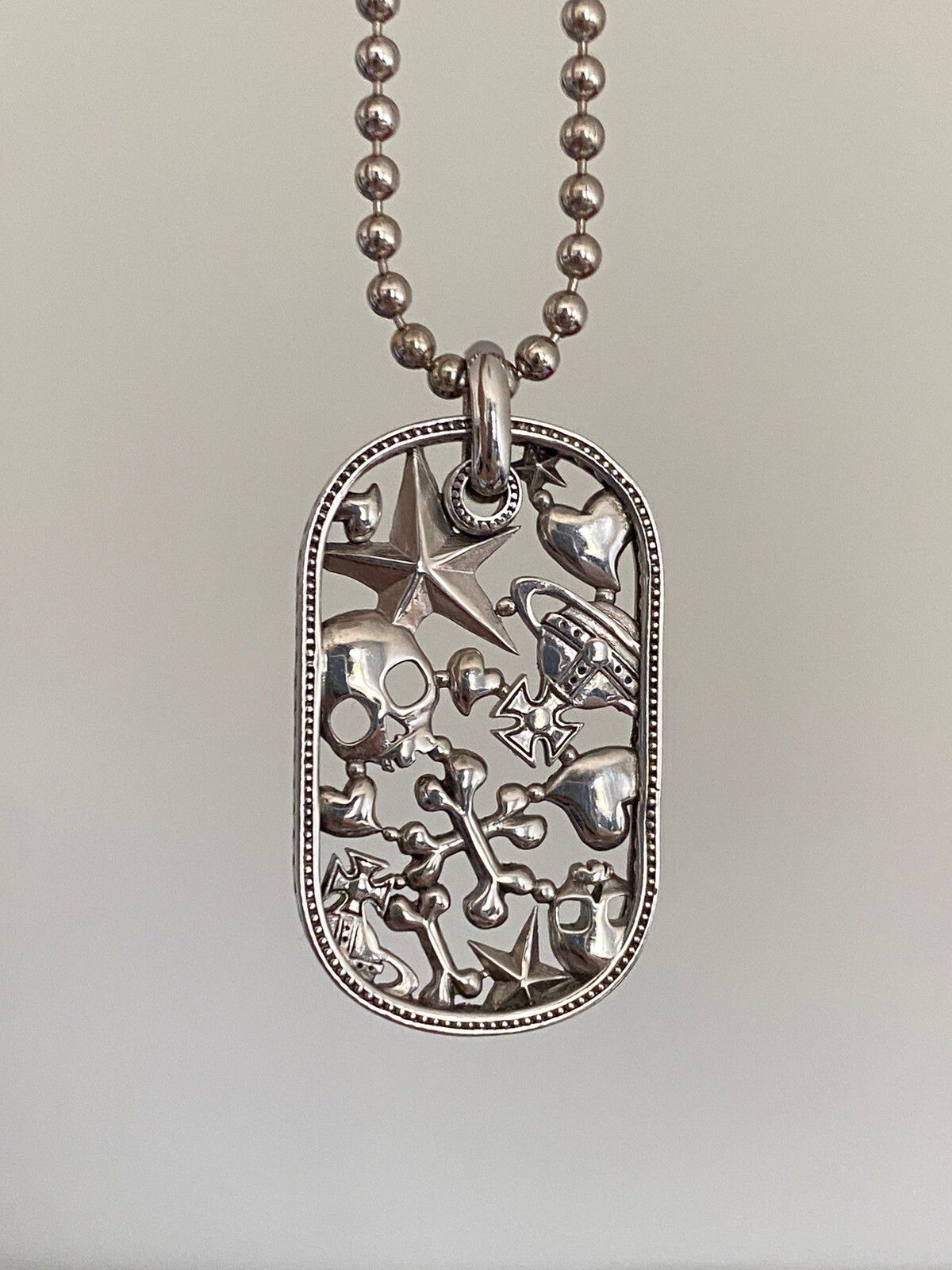Pre-owned Vivienne Westwood Fw19 Japan Exclusive Dogtag Necklace In Silver