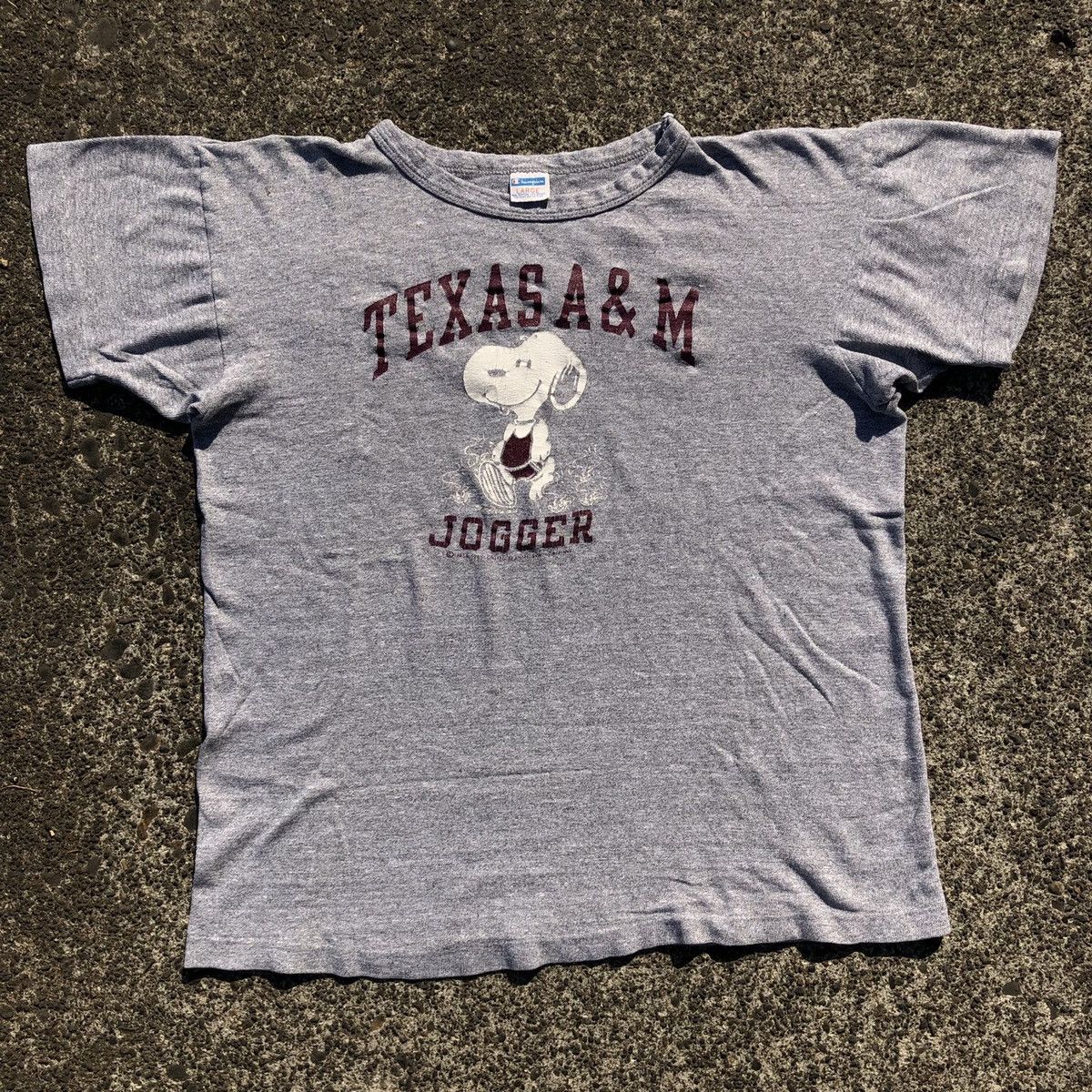 Vintage Champion Blue Bar Snoopy Texas A&M Shirt