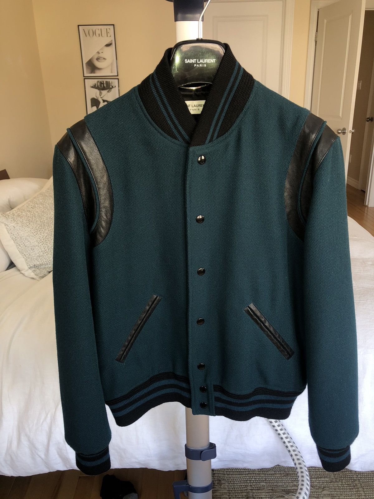 Hedi Slimane × Saint Laurent Paris Saint Laurent Teal Teddy size Small Size US S / EU 44-46 / 1 - 1 Thumbnail