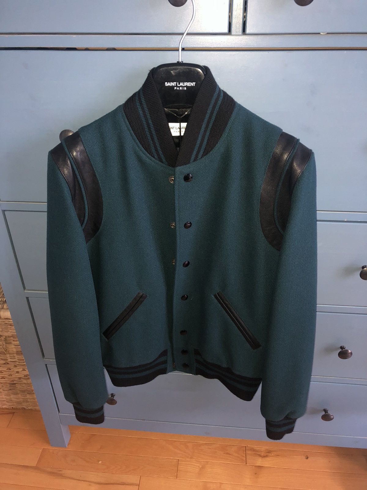 Hedi Slimane × Saint Laurent Paris Saint Laurent Teal Teddy size Small Size US S / EU 44-46 / 1 - 12 Thumbnail
