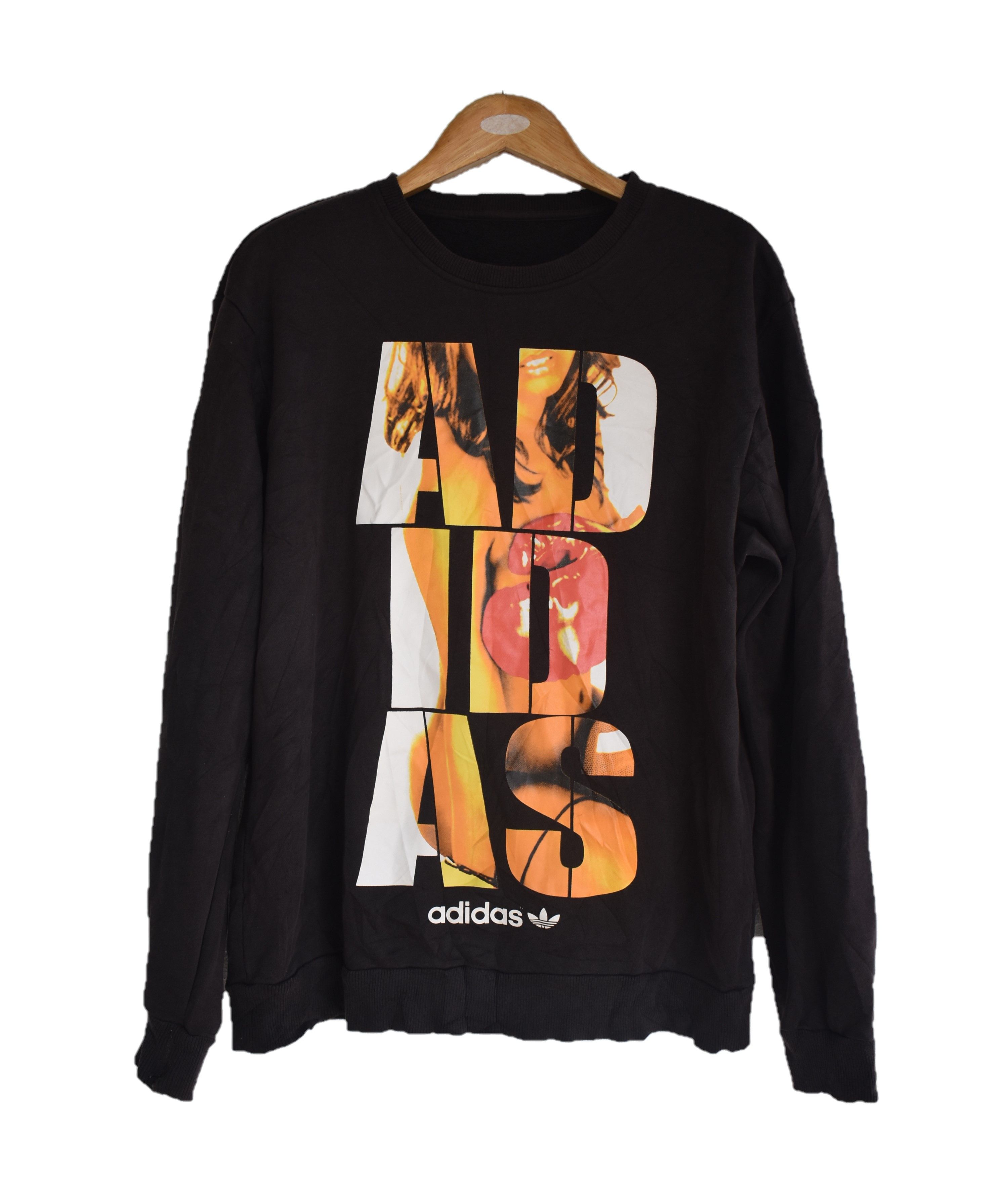 Adidas A063 Adidas Sweatshirt Black Sexy Big Print Size M / US 6-8 / IT 42-44 - 1 Thumbnail