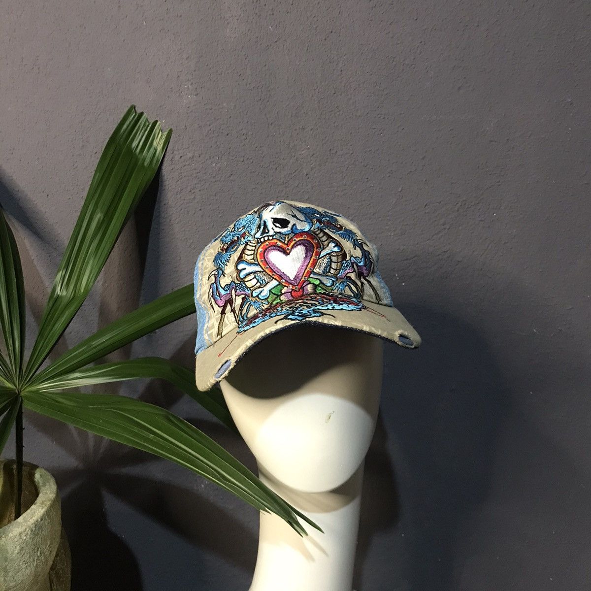 Christian Audigier × Ed Hardy Don Ed Hardy y2k Skull Dragon Snapback Trucker Hat Size ONE SIZE - 2 Thumbnail