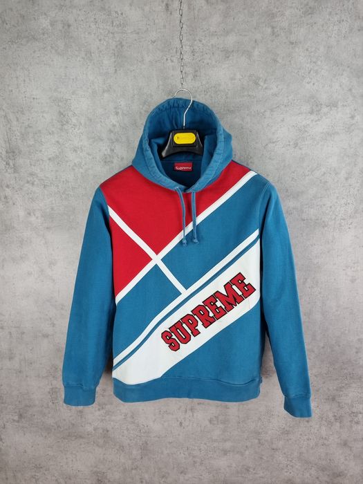 Supreme Supreme Diagonal Hooded Sweatshirt SS18 | Grailed