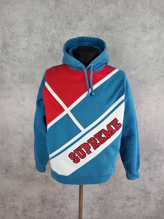 Supreme Supreme Diagonal Hooded Sweatshirt SS18 | Grailed