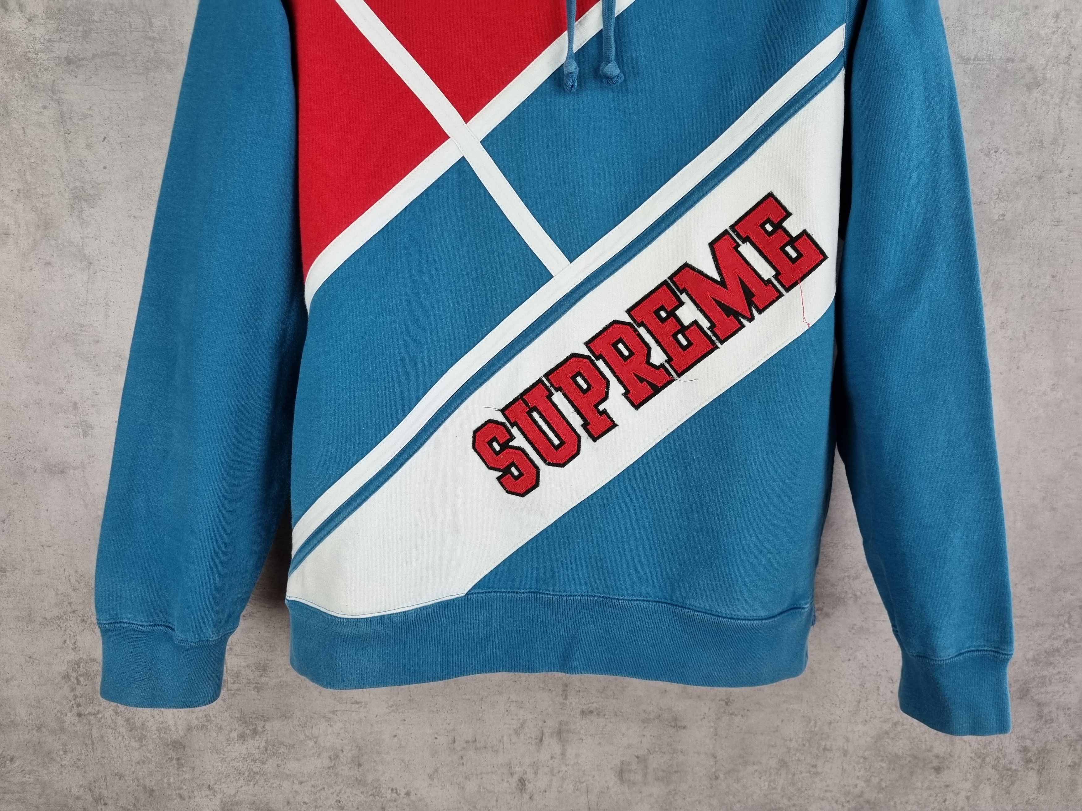 Supreme Supreme Diagonal Hooded Sweatshirt SS18 Size US M / EU 48-50 / 2 - 7 Thumbnail