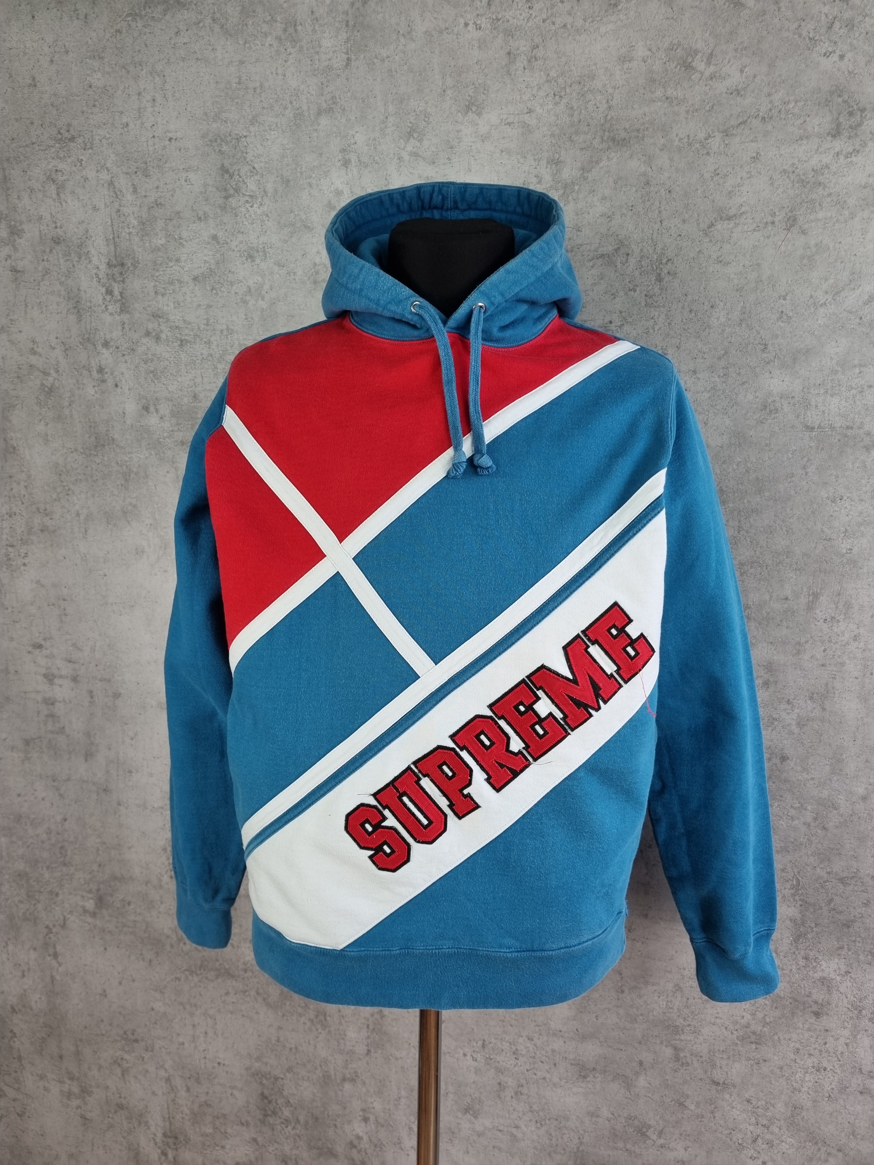 Supreme Supreme Diagonal Hooded Sweatshirt SS18 Grailed