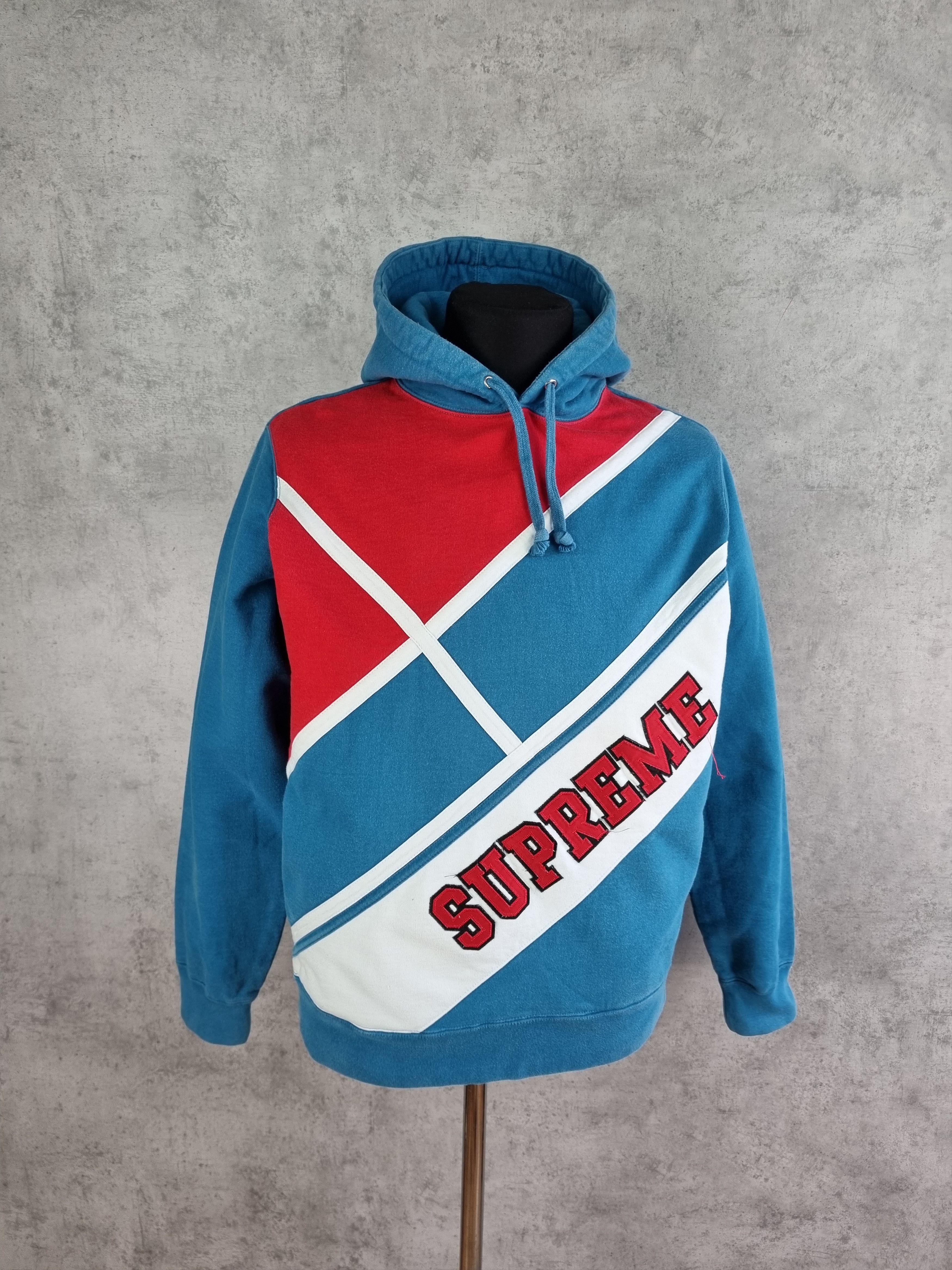 Supreme Supreme Diagonal Hooded Sweatshirt SS18 | Grailed