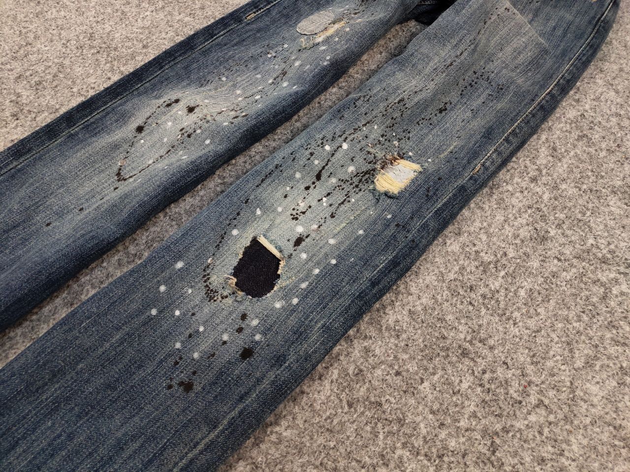 Strellson Vintage 90's Strellson Japan Distressed Paint Denim Jeans Size US 32 / EU 48 - 6 Thumbnail