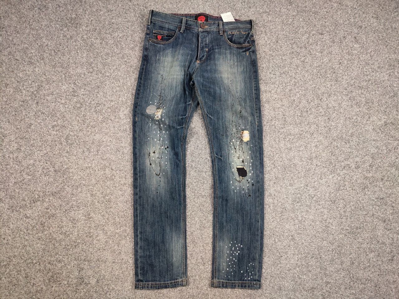 Strellson Vintage 90's Strellson Japan Distressed Paint Denim Jeans Size US 32 / EU 48 - 15 Thumbnail