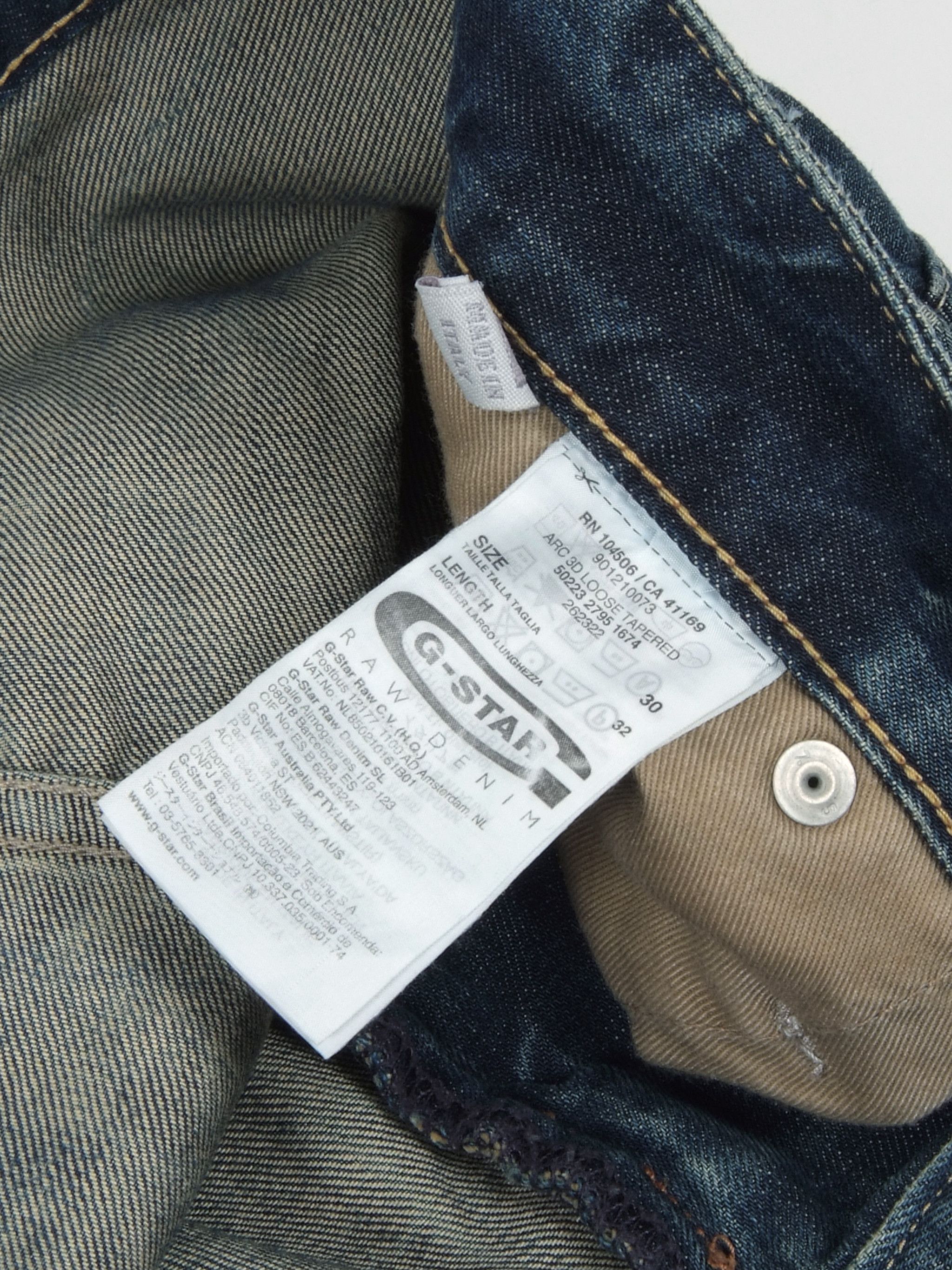 G-Star × Vintage G-Star RAW ARC 3D Loose Tapered Jeans (30x32) Size US 30 / EU 46 - 4 Thumbnail