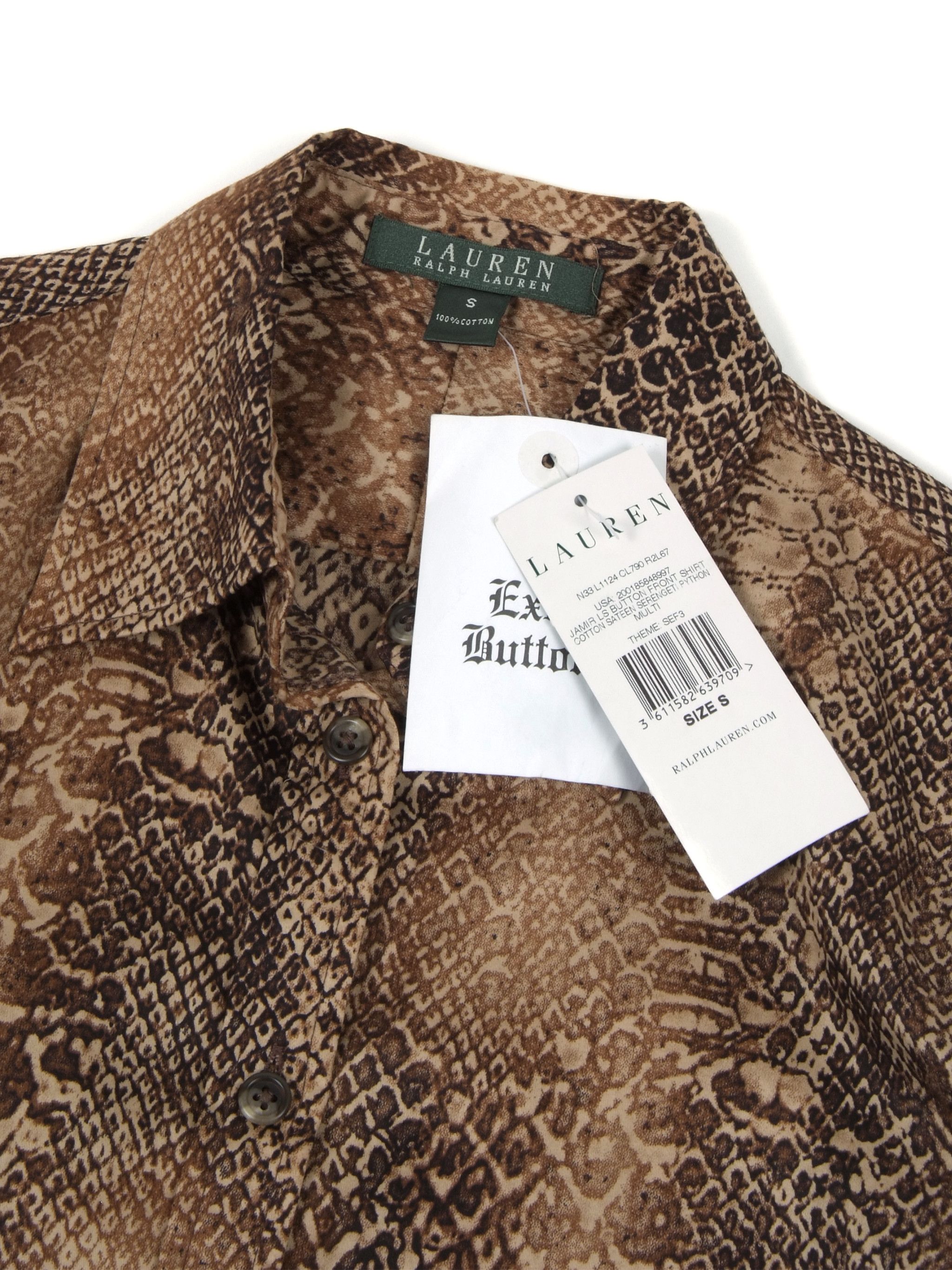 Polo Ralph Lauren × RRL Ralph Lauren × Vintage Vintage Polo Ralph Lauren Python Print Button Up Shirt Size S / US 4 / IT 40 - 3 Thumbnail