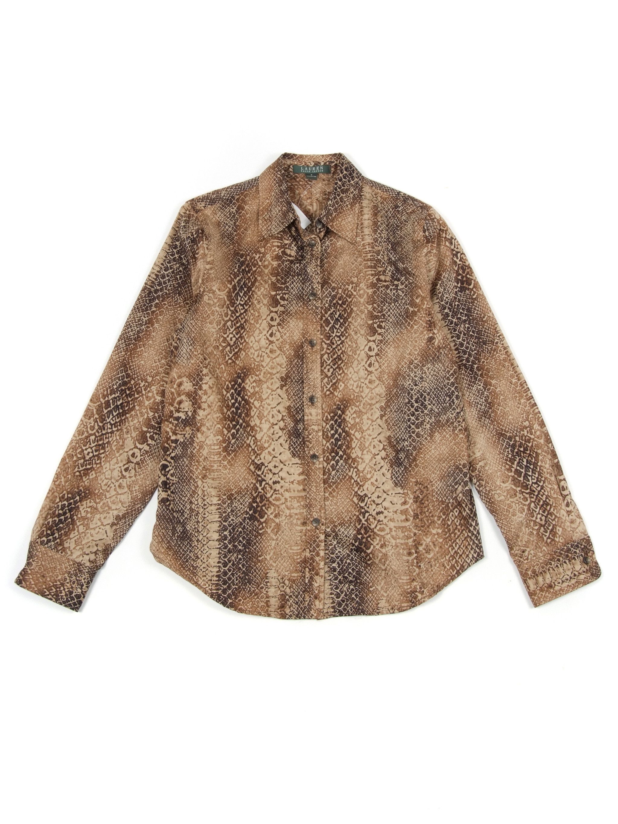 Polo Ralph Lauren × RRL Ralph Lauren × Vintage Vintage Polo Ralph Lauren Python Print Button Up Shirt Size S / US 4 / IT 40 - 1 Thumbnail