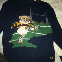 POLO RALPH LAUREN New York NY Yankees MLB Leather Wool Cashmere Bear Sweater  NWT $674.67 - PicClick