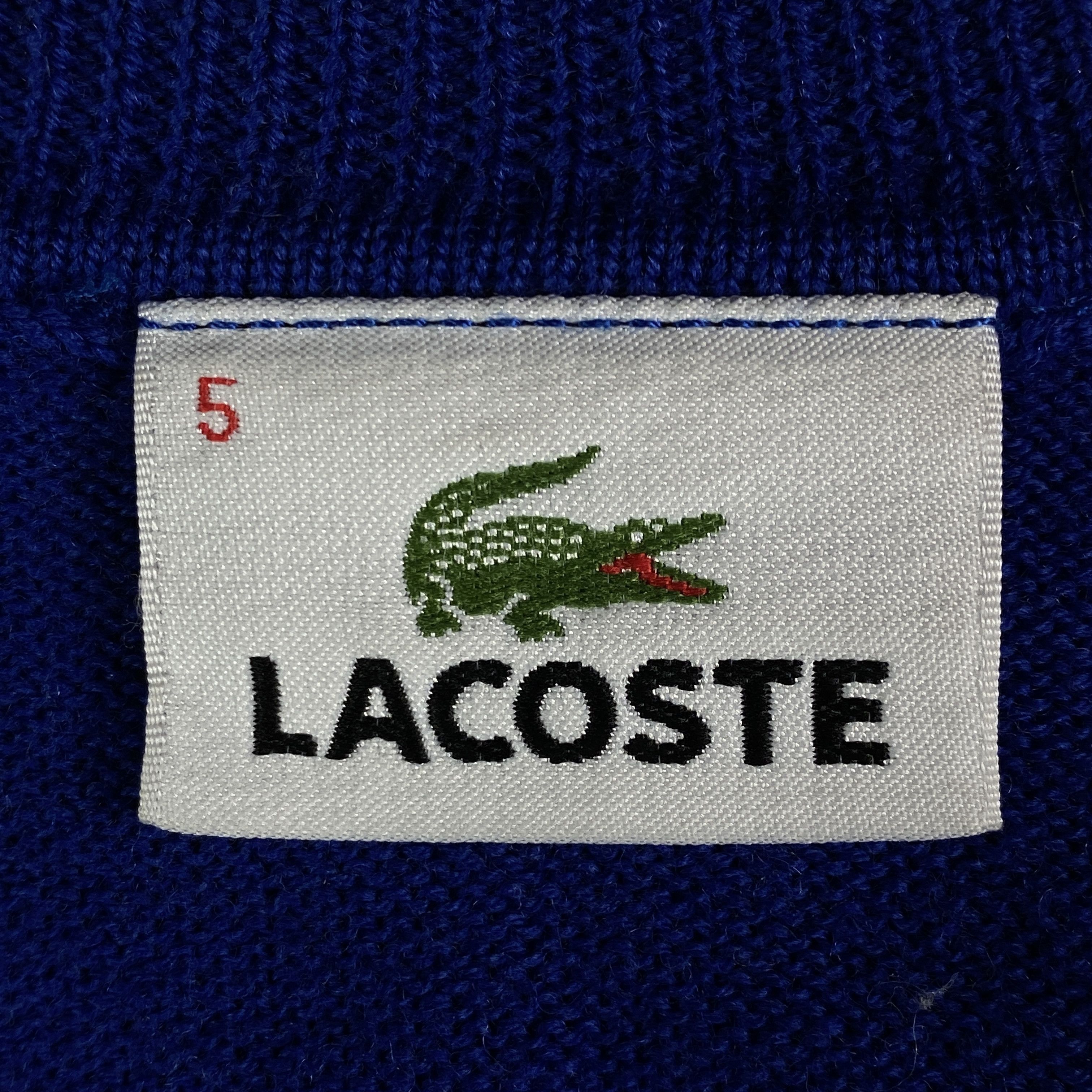 Lacoste × Vintage Mens Wool Jumper V Neck Lacoste Vintage Size 5/L Size US L / EU 52-54 / 3 - 4 Thumbnail