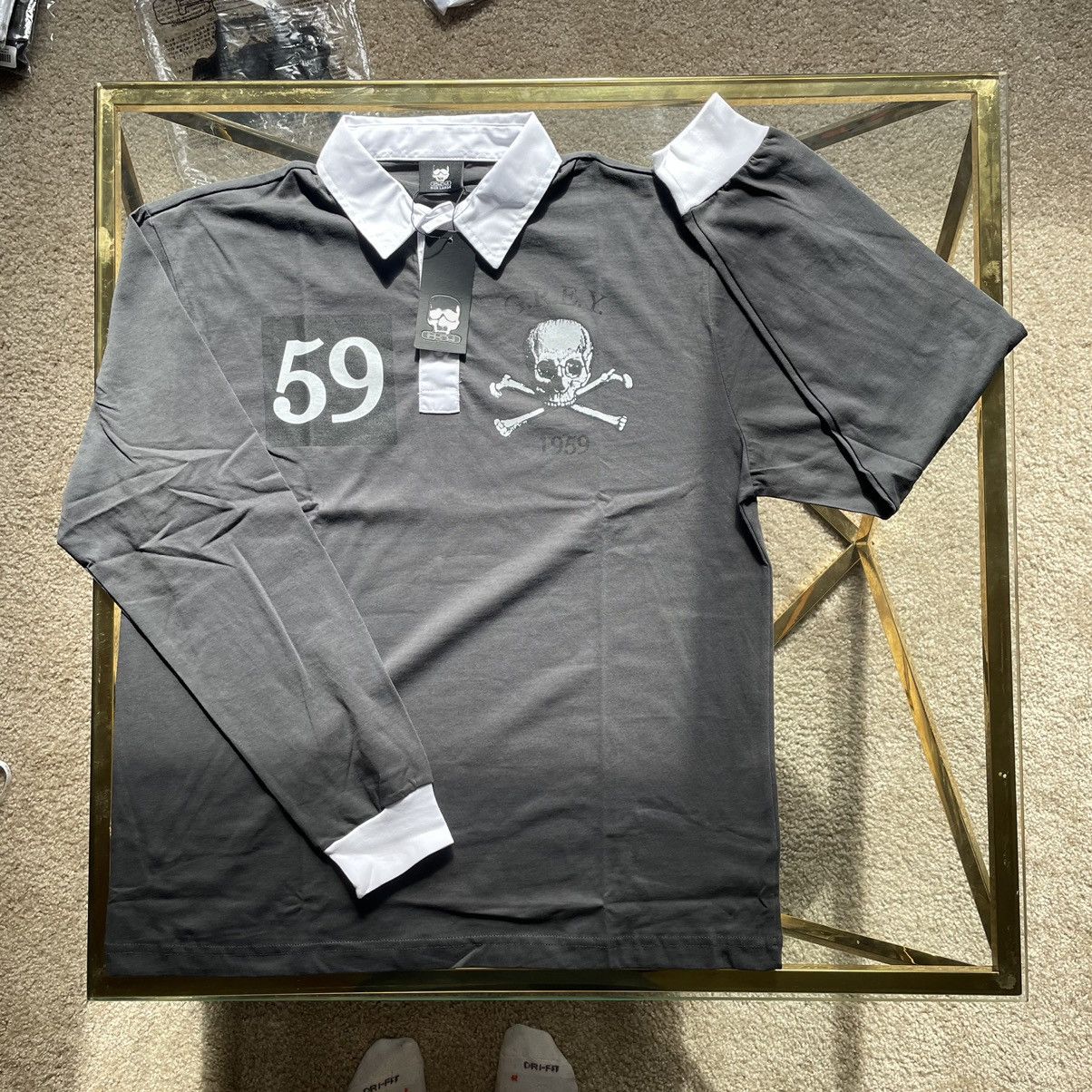 G59: SuicideBoys Skull Rugby Black outlet Polo Tee MENS MEDIUM