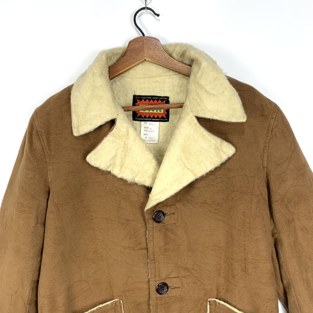 Japanese Brand Vintage TAR Takahata LTD Sheepskin Sherling Coat Jacket Size US M / EU 48-50 / 2 - 2 Thumbnail