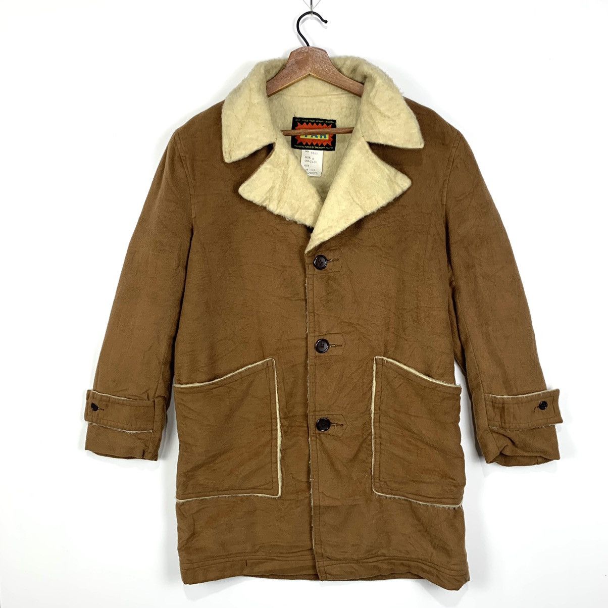Japanese Brand Vintage TAR Takahata LTD Sheepskin Sherling Coat Jacket Size US M / EU 48-50 / 2 - 1 Thumbnail