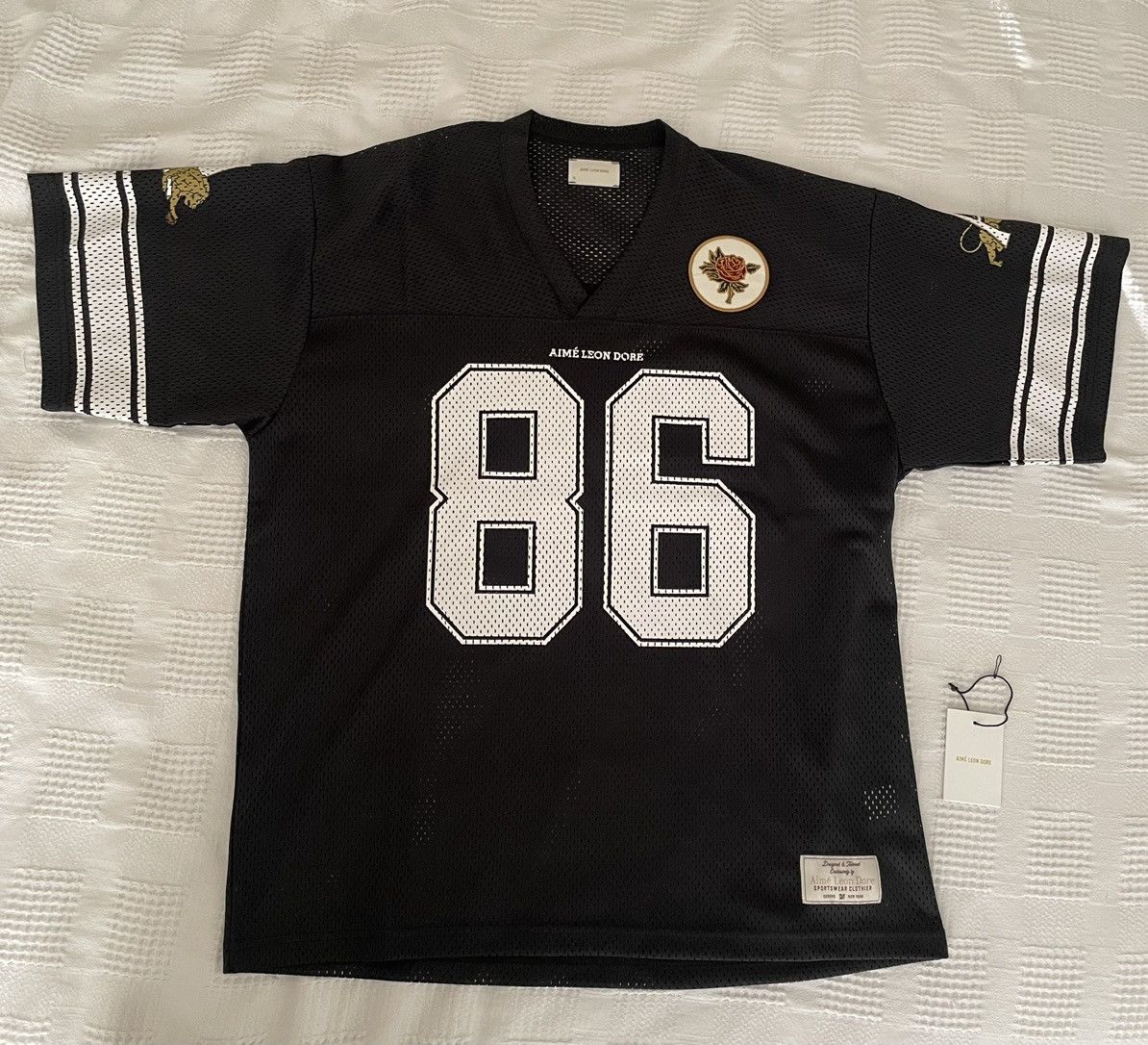 Aime Leon Dore Aime Leon Dore Black Team Football Jersey MEDIUM