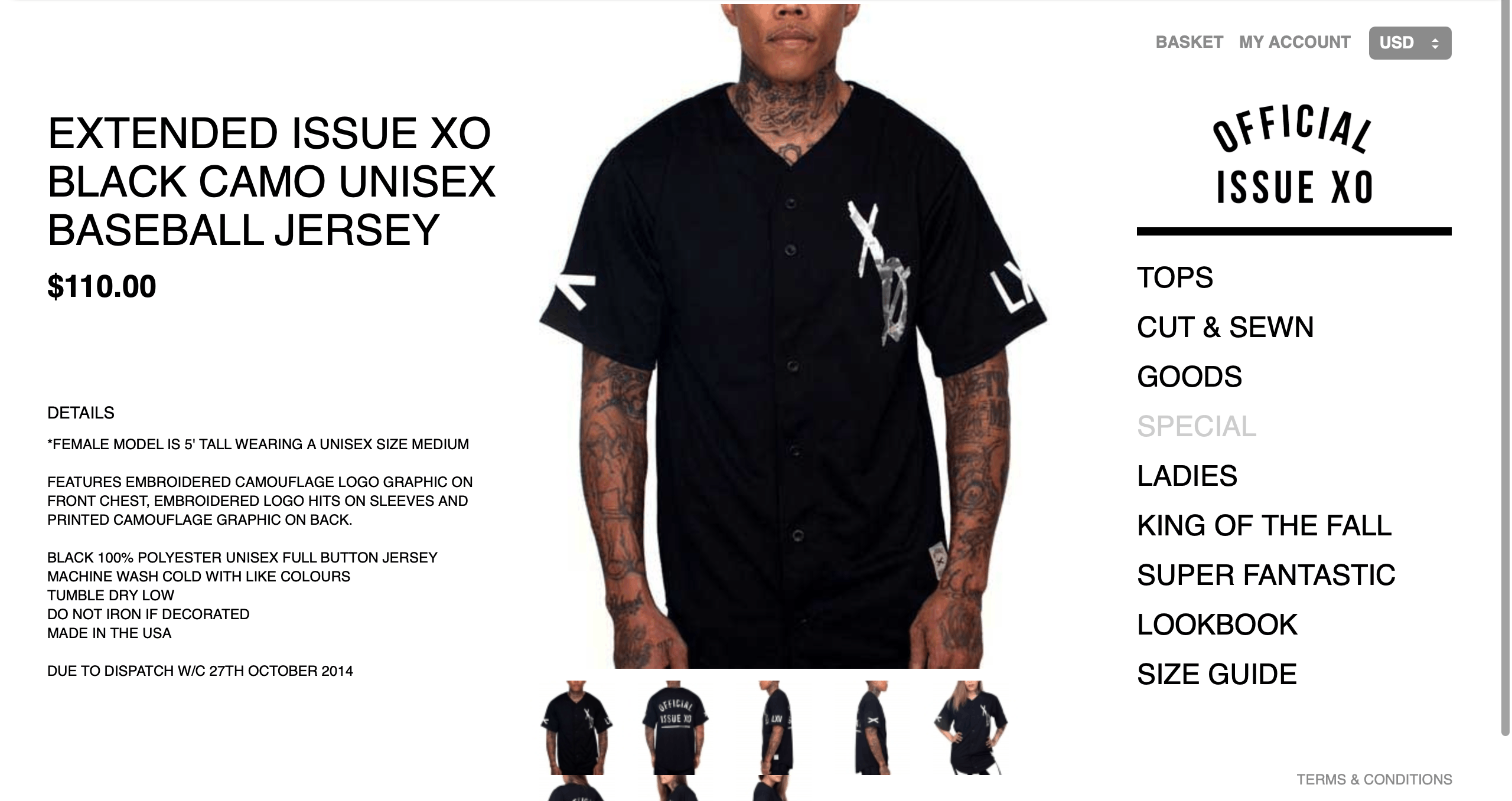 The Weeknd *GRAIL* Official Issue XO Baseball Jersey 2XO14 Black Size US XXL / EU 58 / 5 - 5 Thumbnail