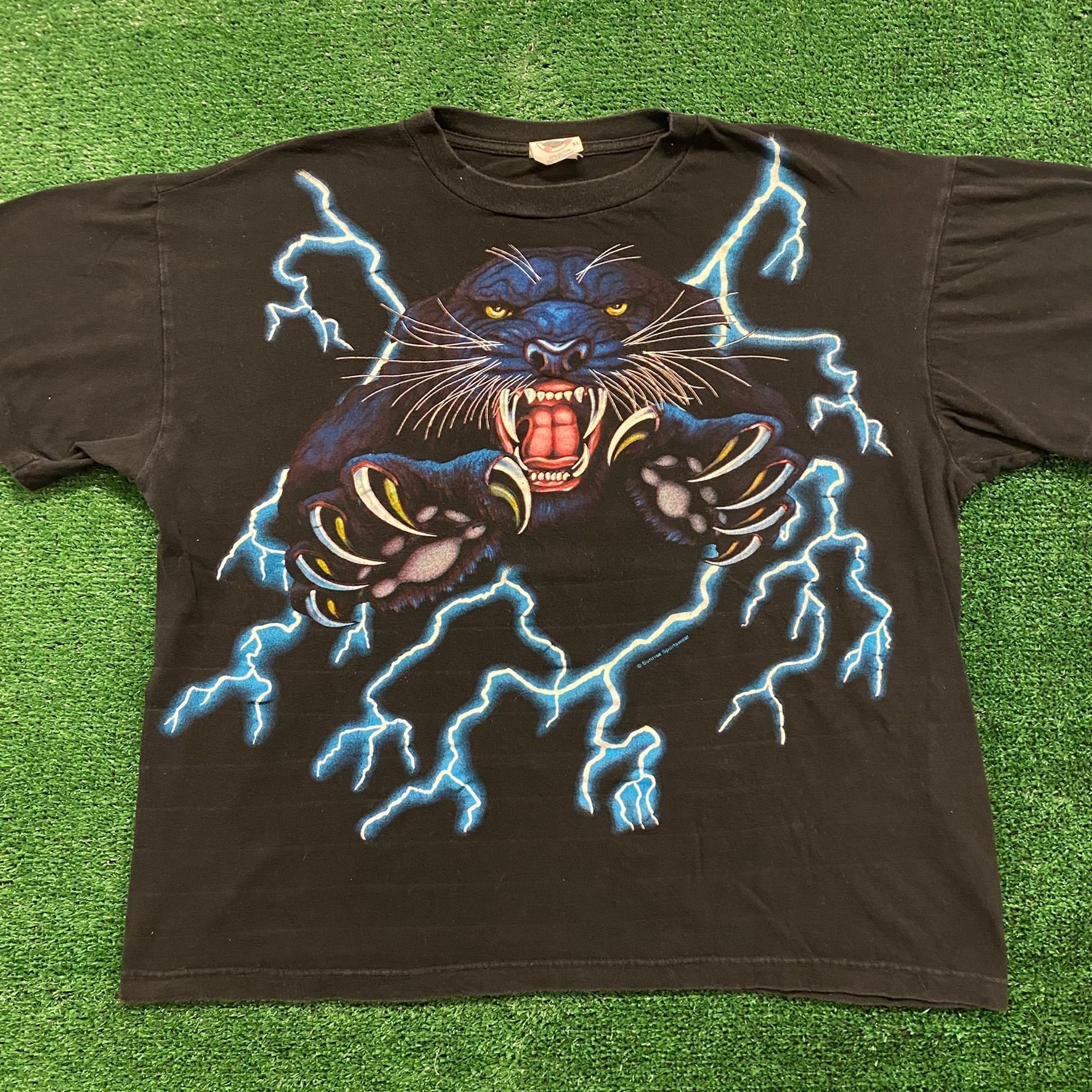 Vintage American Thunder Black Panther Vintage 90s Grunge T-Shirt Size US XL / EU 56 / 4 - 1 Thumbnail