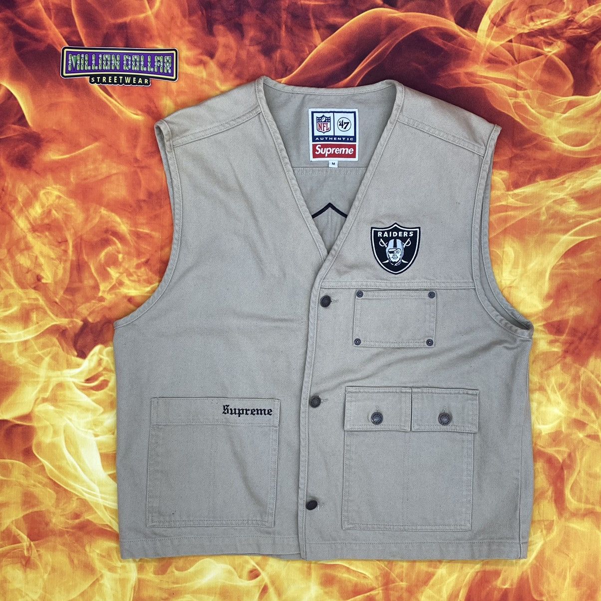 Supreme NFL Raiders Denim Vest | Grailed