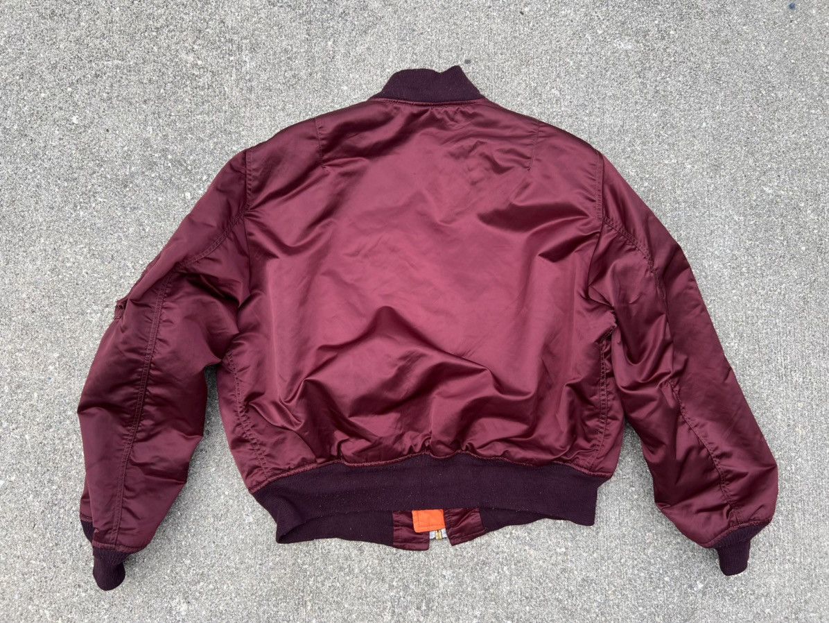 Alpha Industries RARE VTG 80s Corinth MFG Ox Blood MA-1 Flight Bomber Jacket Size US L / EU 52-54 / 3 - 5 Thumbnail