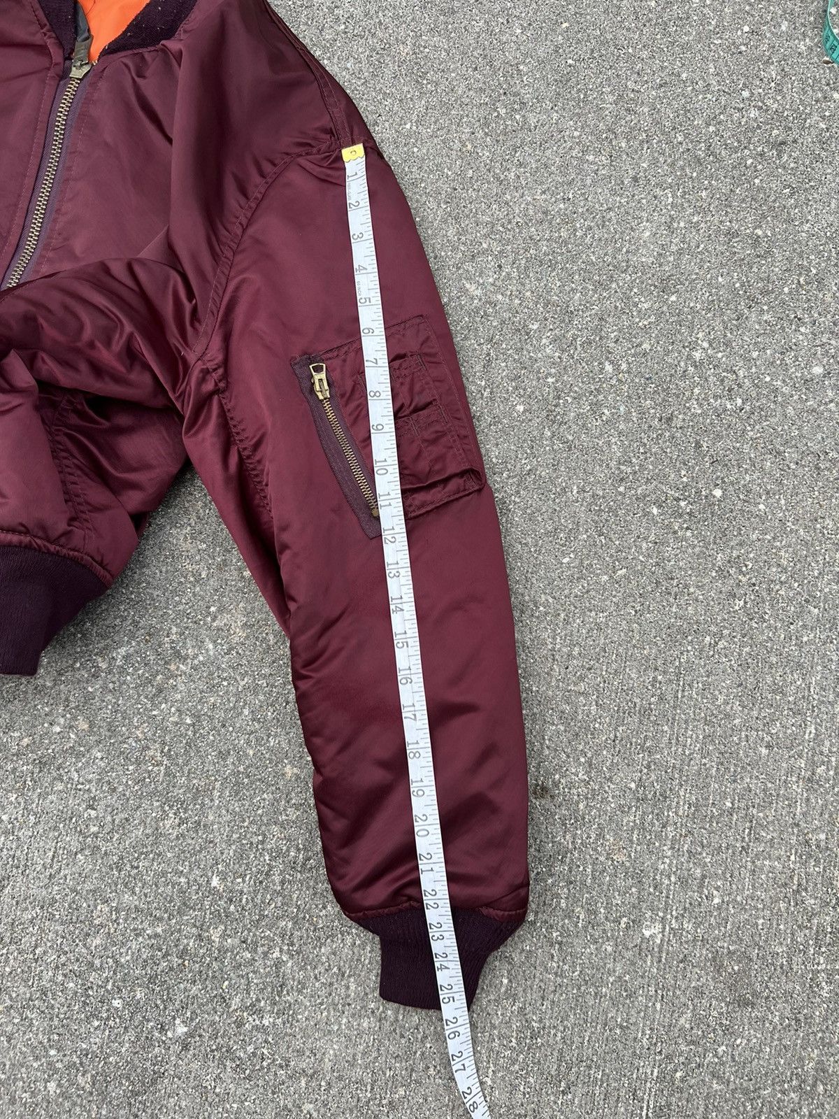 Alpha Industries RARE VTG 80s Corinth MFG Ox Blood MA-1 Flight Bomber Jacket Size US L / EU 52-54 / 3 - 4 Thumbnail