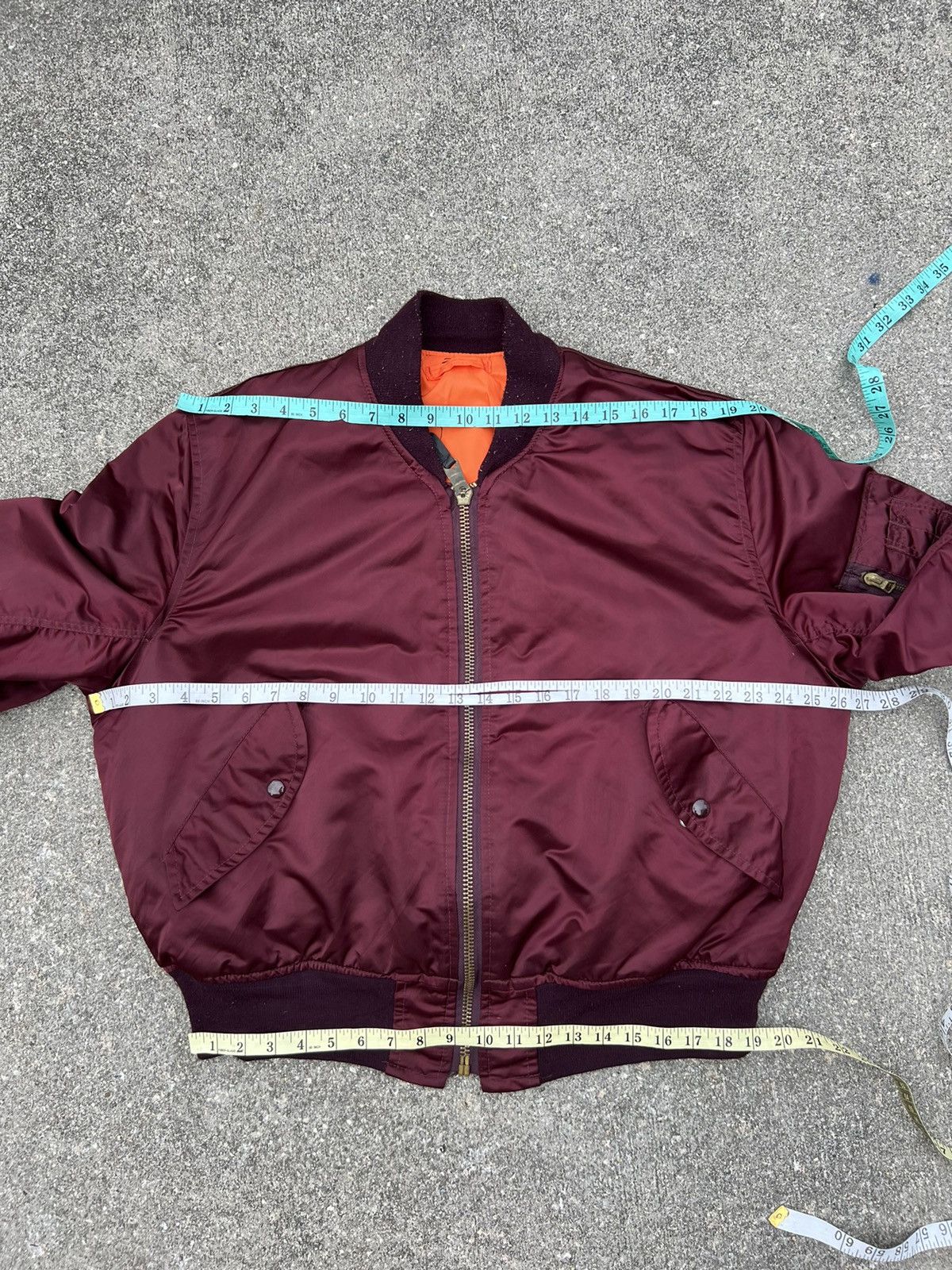 Alpha Industries RARE VTG 80s Corinth MFG Ox Blood MA-1 Flight Bomber Jacket Size US L / EU 52-54 / 3 - 3 Thumbnail