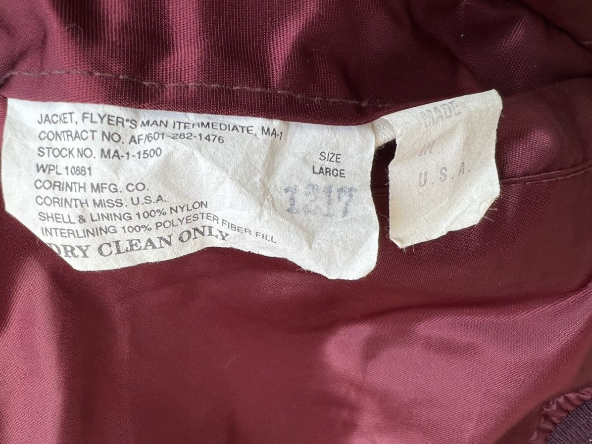 Alpha Industries RARE VTG 80s Corinth MFG Ox Blood MA-1 Flight Bomber Jacket Size US L / EU 52-54 / 3 - 23 Thumbnail