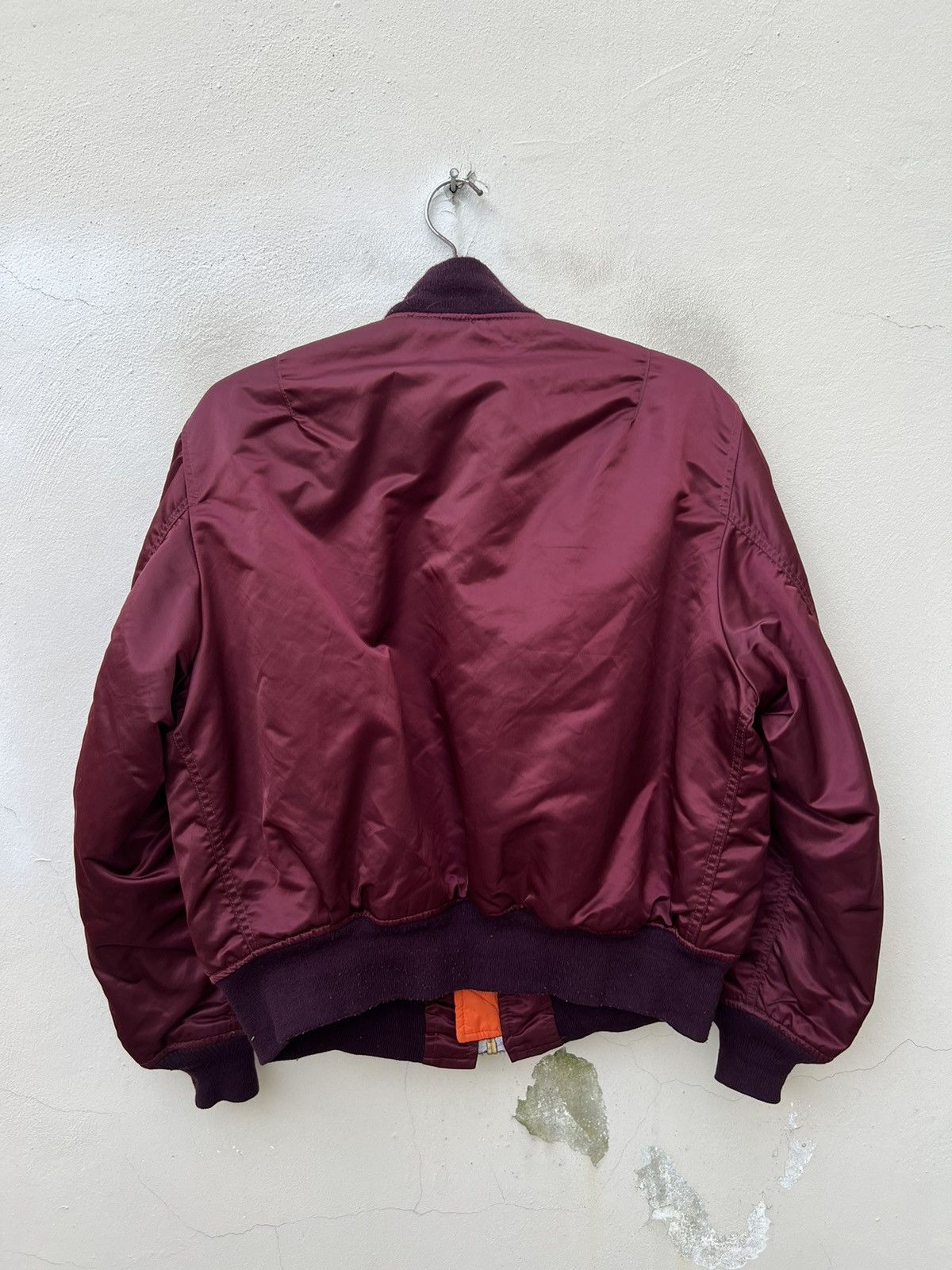 Alpha Industries RARE VTG 80s Corinth MFG Ox Blood MA-1 Flight Bomber Jacket Size US L / EU 52-54 / 3 - 15 Thumbnail