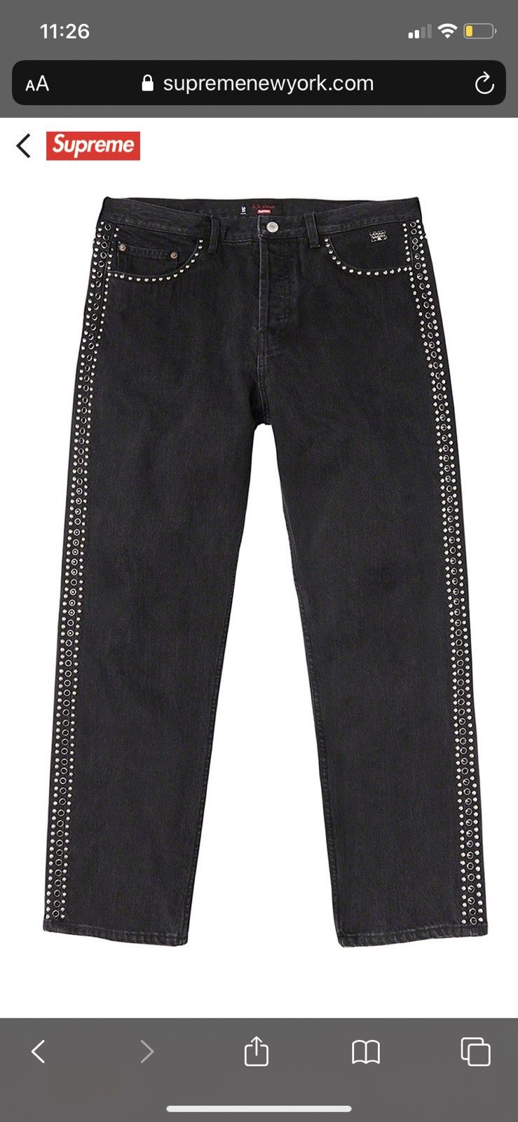 B.B. Simon × Supreme Supreme x B.B. Simon Studded Regular Jean | Grailed