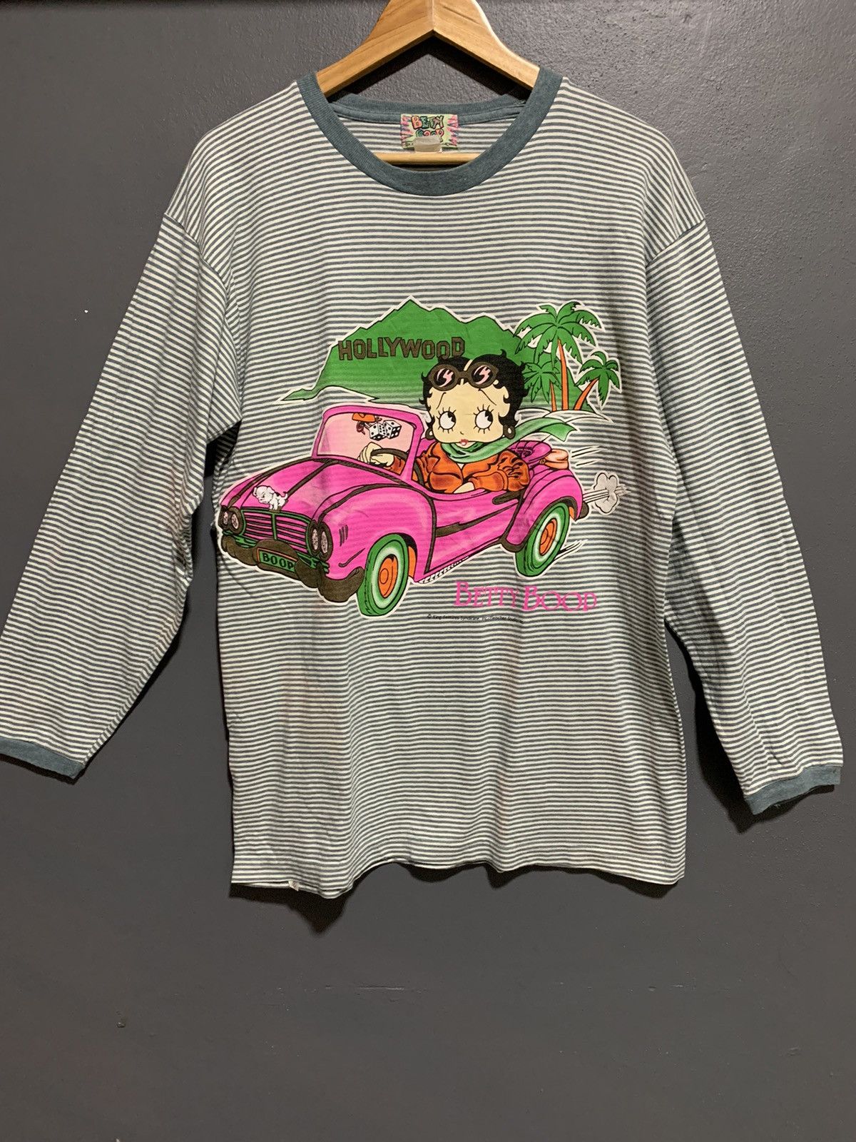 VINTAGE BETTY BOOP STRIPES HOLLYWOOD LONG SLEEVE