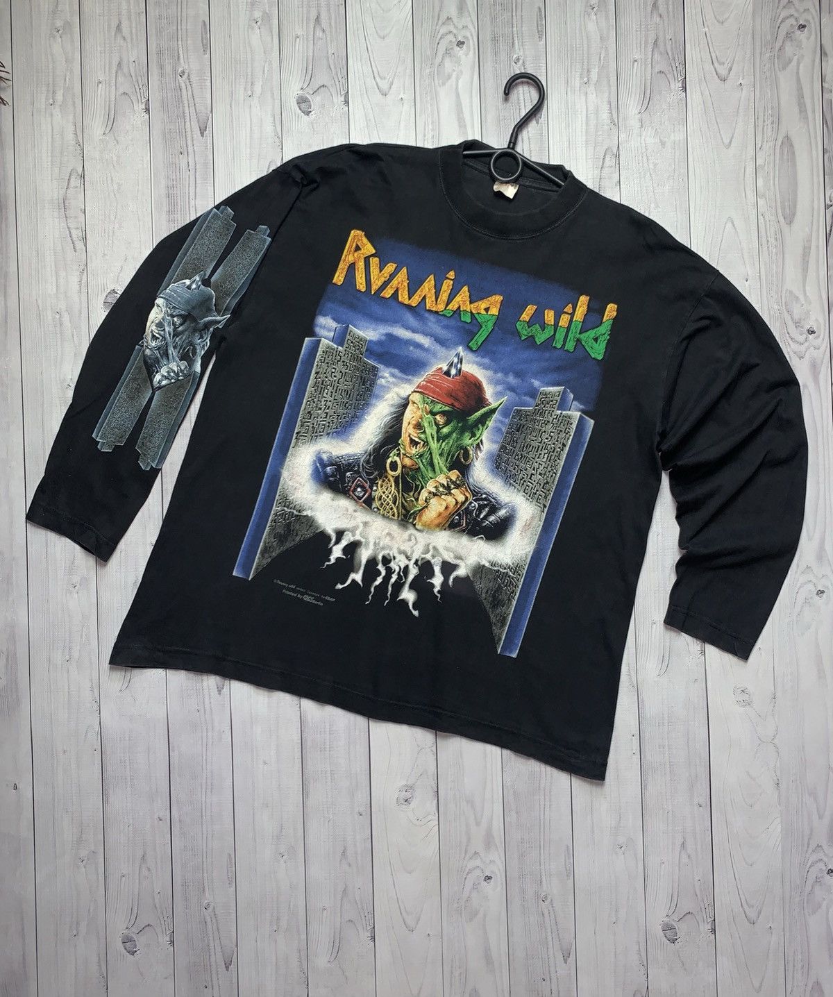 Band Tees × Vintage Vintage rock tee long sleeve Running Wild Masquerade tour Size US L / EU 52-54 / 3 - 1 Thumbnail