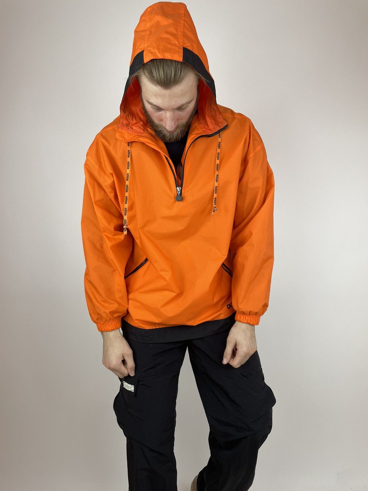 Adidas × Vintage Rare Mens Adidas originals vintage Raincoat Hooded jacket Size US XL / EU 56 / 4 - 6 Thumbnail