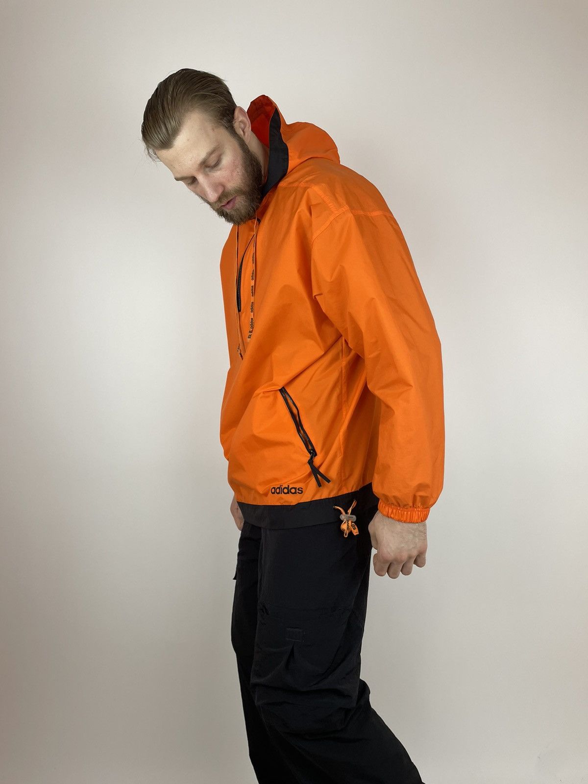 Adidas × Vintage Rare Mens Adidas originals vintage Raincoat Hooded jacket Size US XL / EU 56 / 4 - 4 Thumbnail