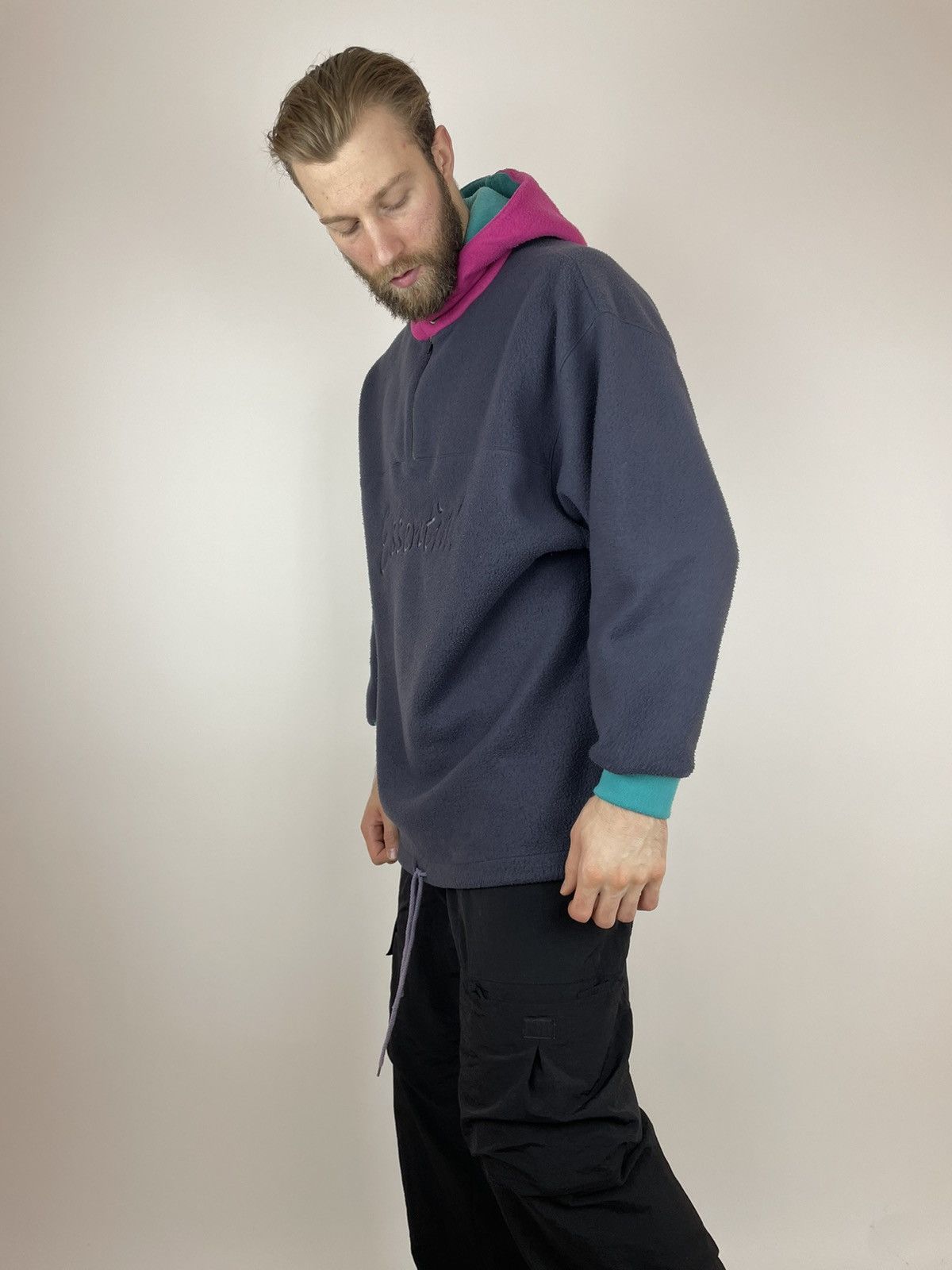 Vintage Vintage Fleece Hoodie Essential Multicolour 90’s Mens Size US L / EU 52-54 / 3 - 6 Thumbnail