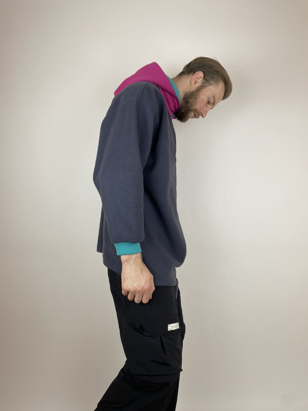 Vintage Vintage Fleece Hoodie Essential Multicolour 90’s Mens Size US L / EU 52-54 / 3 - 4 Thumbnail
