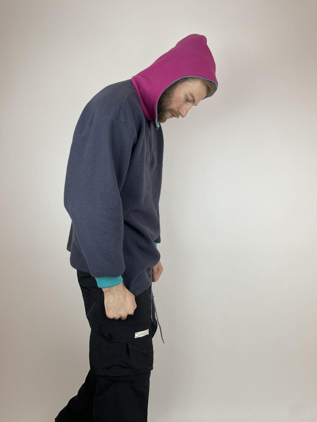 Vintage Vintage Fleece Hoodie Essential Multicolour 90’s Mens Size US L / EU 52-54 / 3 - 5 Thumbnail