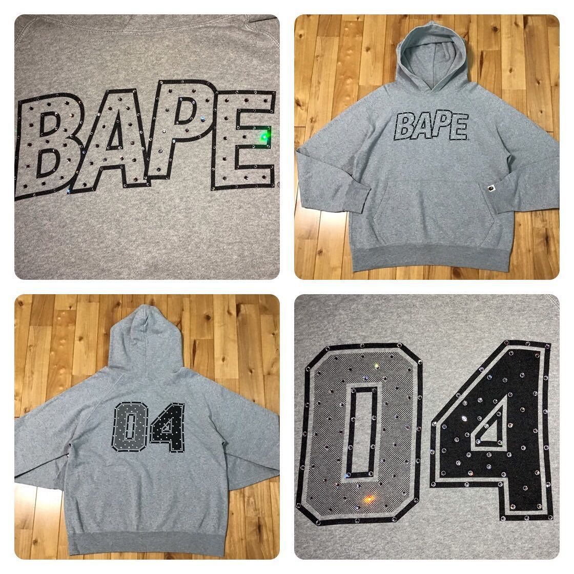 Swarovski BAPE logo pullover hoodie a bathing ape NIGO