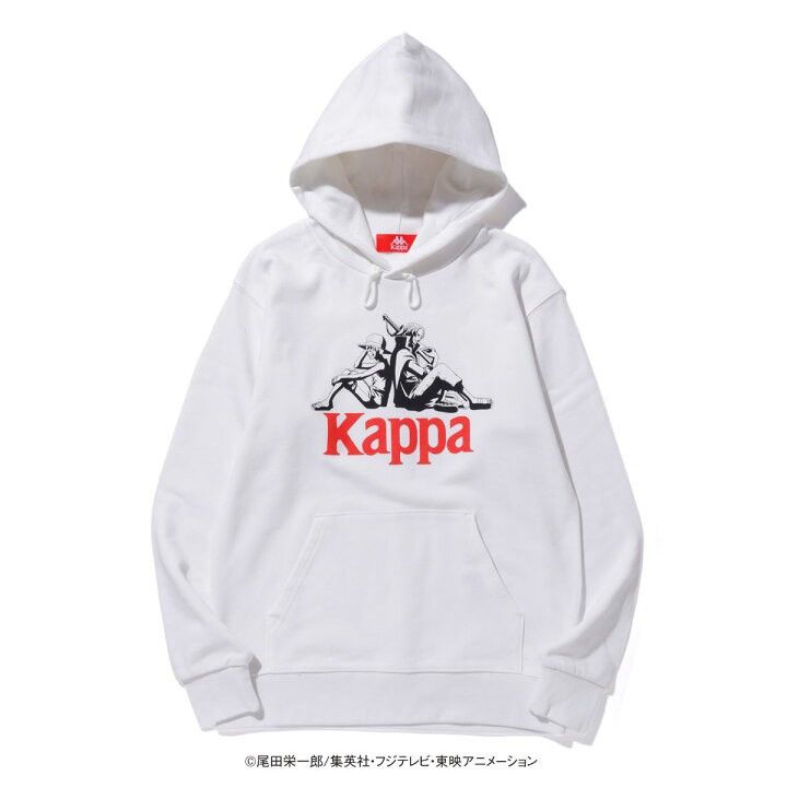 Image of Kappa One Piece Collaboration Hoodie Luffy Shanks in White, Men's (Size XL)